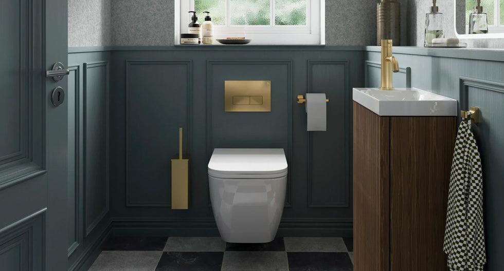 Photo of Crosswater slim vanity unit in a small bathroom arrangement.