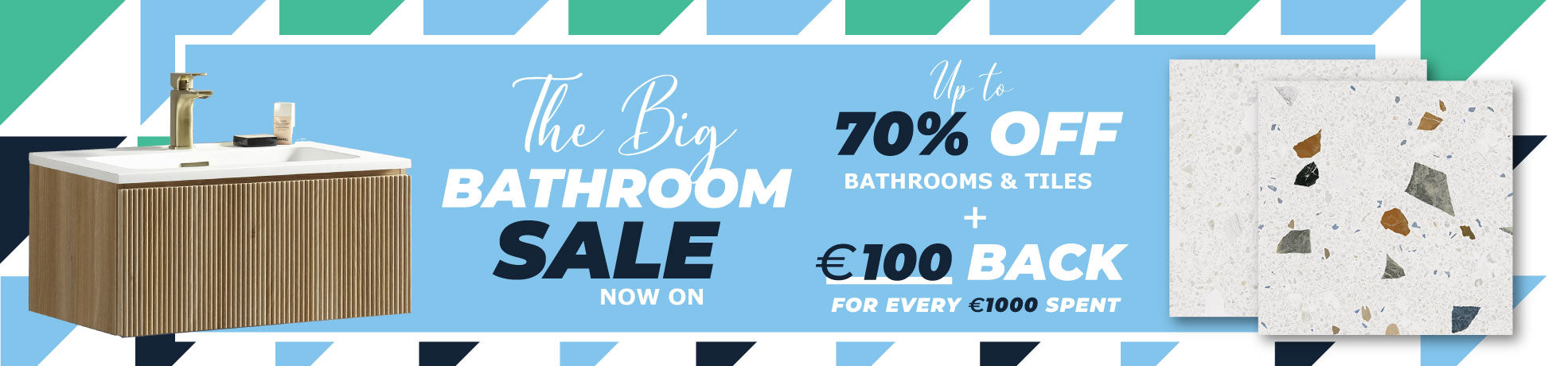 Get up to 70% Off Bathrooms and Tiles