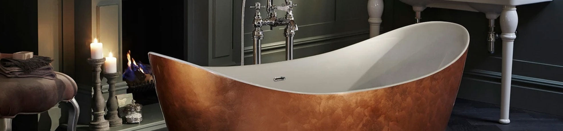 Heritage Derrymore 1745mm Roll Top Freestanding Double-Ended Bath Acry