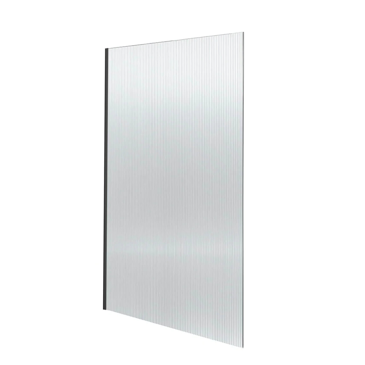 Granlusso 8mm Toughened Glass Shower Screen Panel Fluted Fixed Matt Black