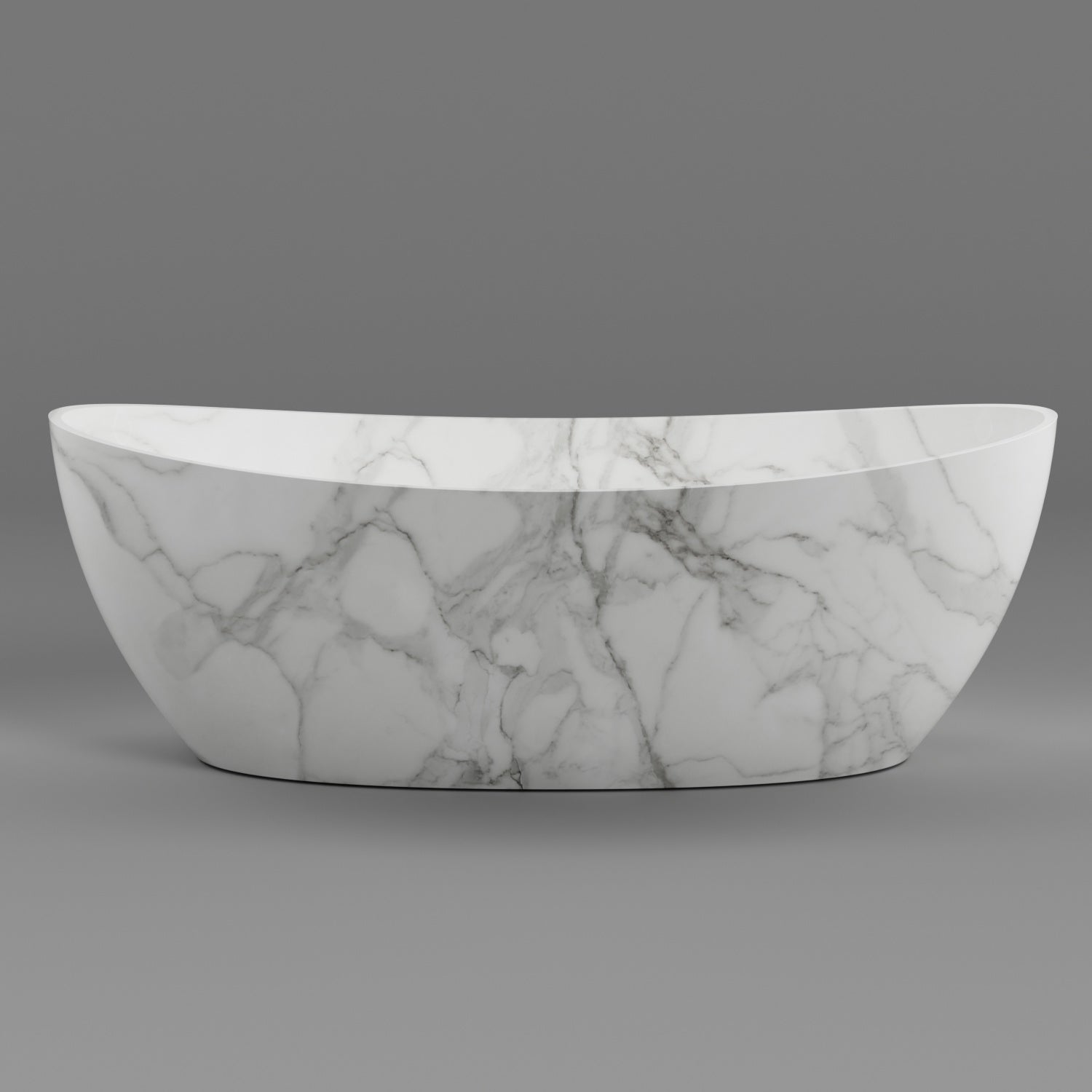 Granlusso™ Palermo 1750mm Marble Effect Freestanding Stone Bath - Matte