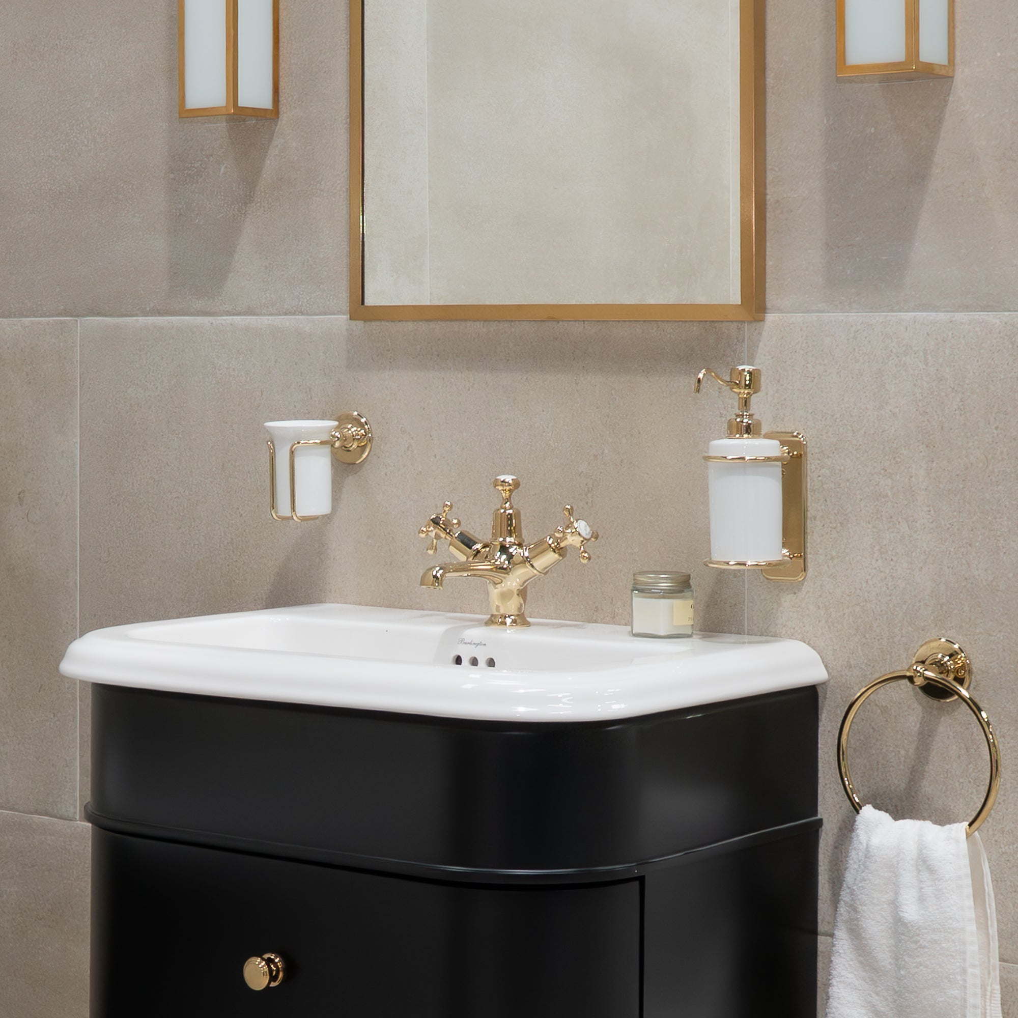 Burlington Claremont Basin Mixer Tap on Polished Gold at Deluxe Bathrooms Ireland