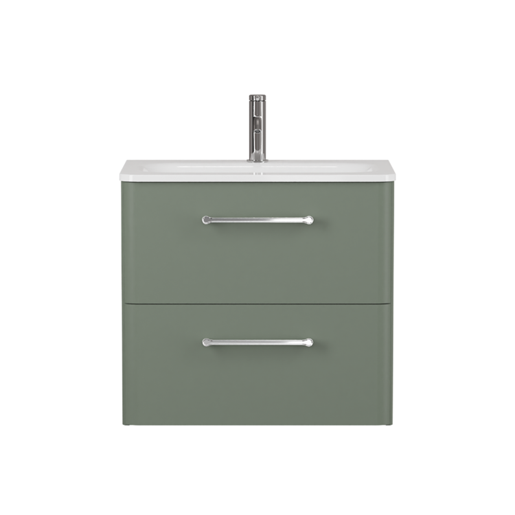 Camberwell Wall Mounted Vanity Unit With Washbasin - Earthy Green