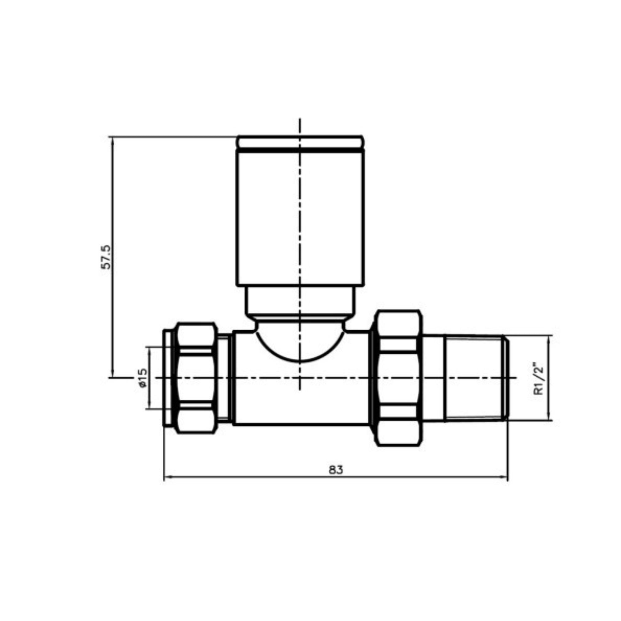 Como Round Radiator Valve - Pair