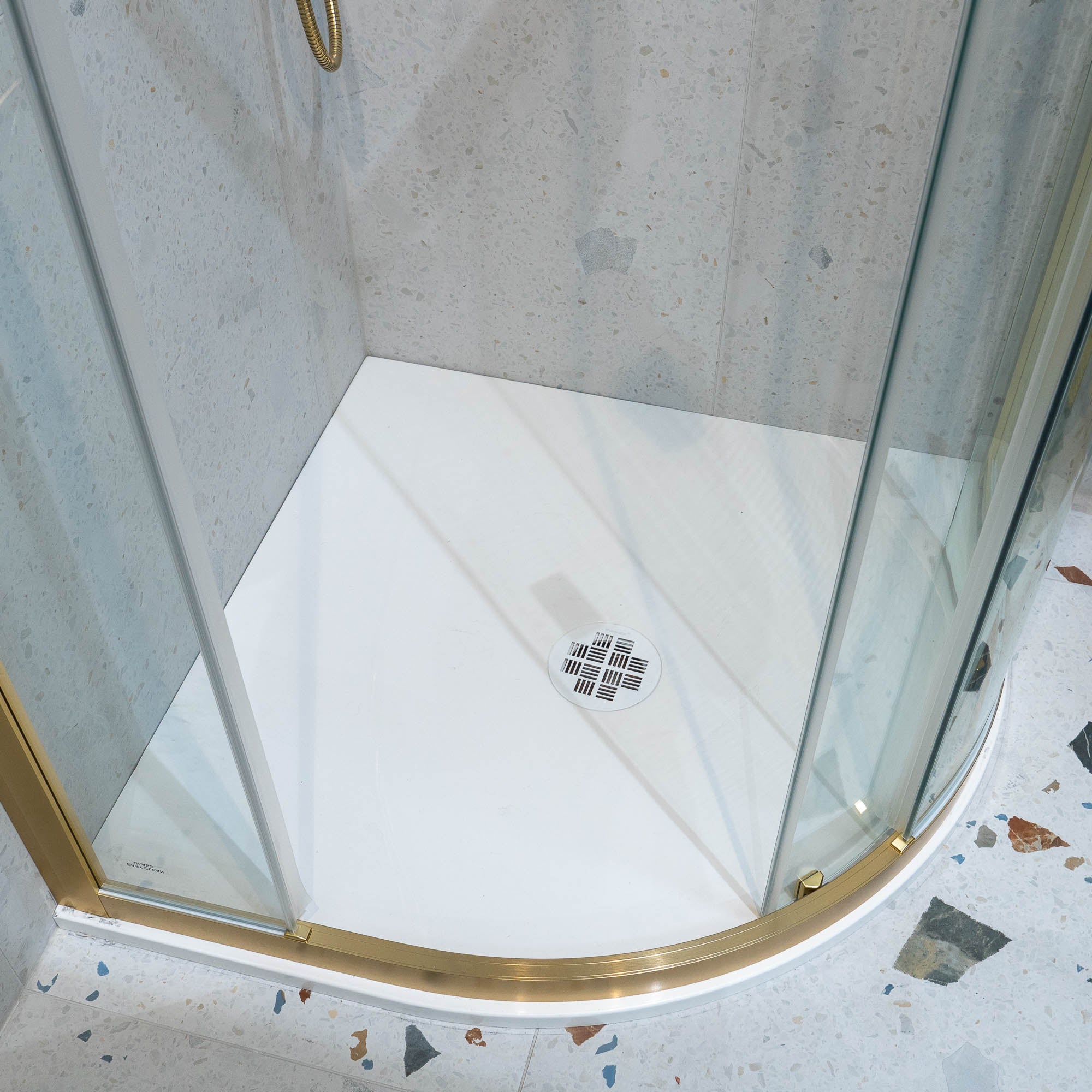 Crosswater Clear 6 Quadrant Shower Door - Brushed Brass