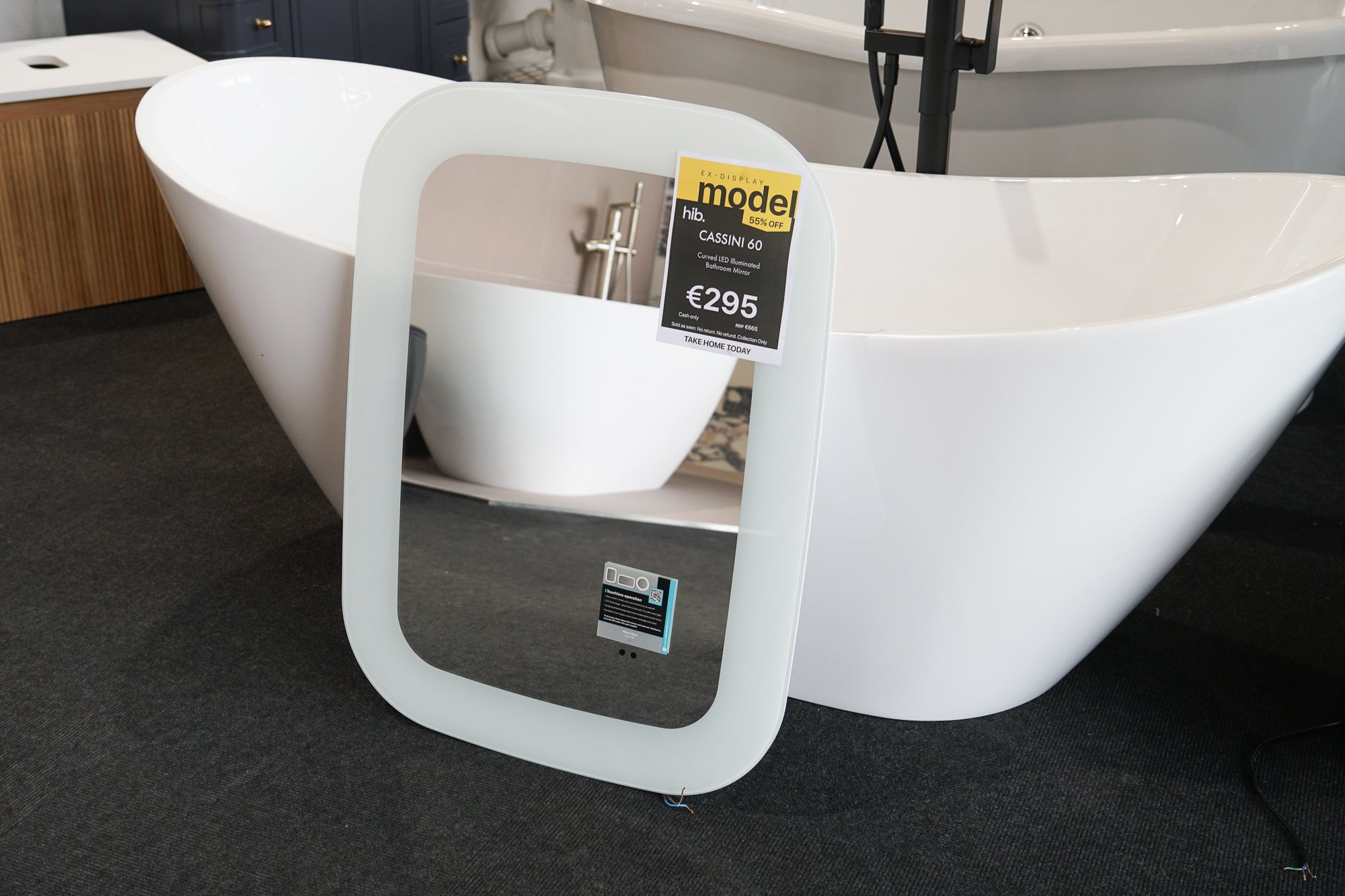Ex-Display HiB Cassini 60 Curve Deep Border LED Illuminated Mirror