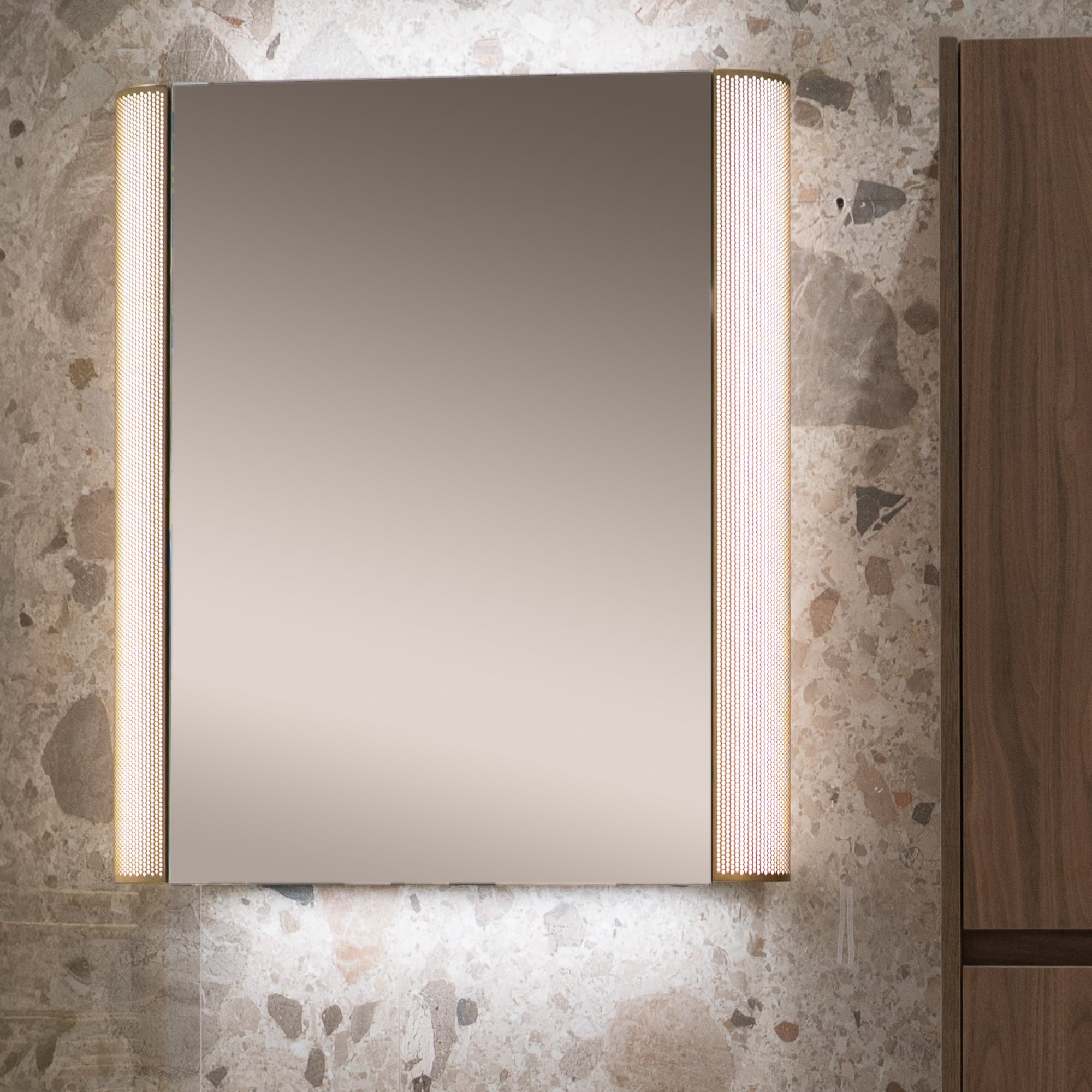 Ex-Display HiB Bastille 60 LED Illuminated Mirror Cabinet - Brushed Brass