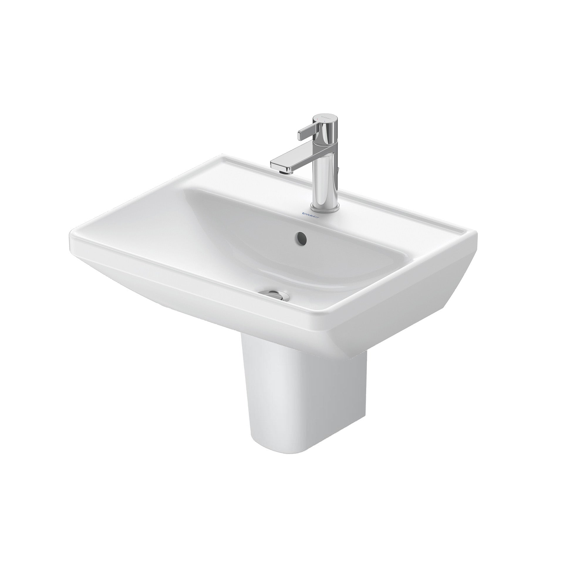 Duravit D-Neo Square White Basin With Semi Pedestal