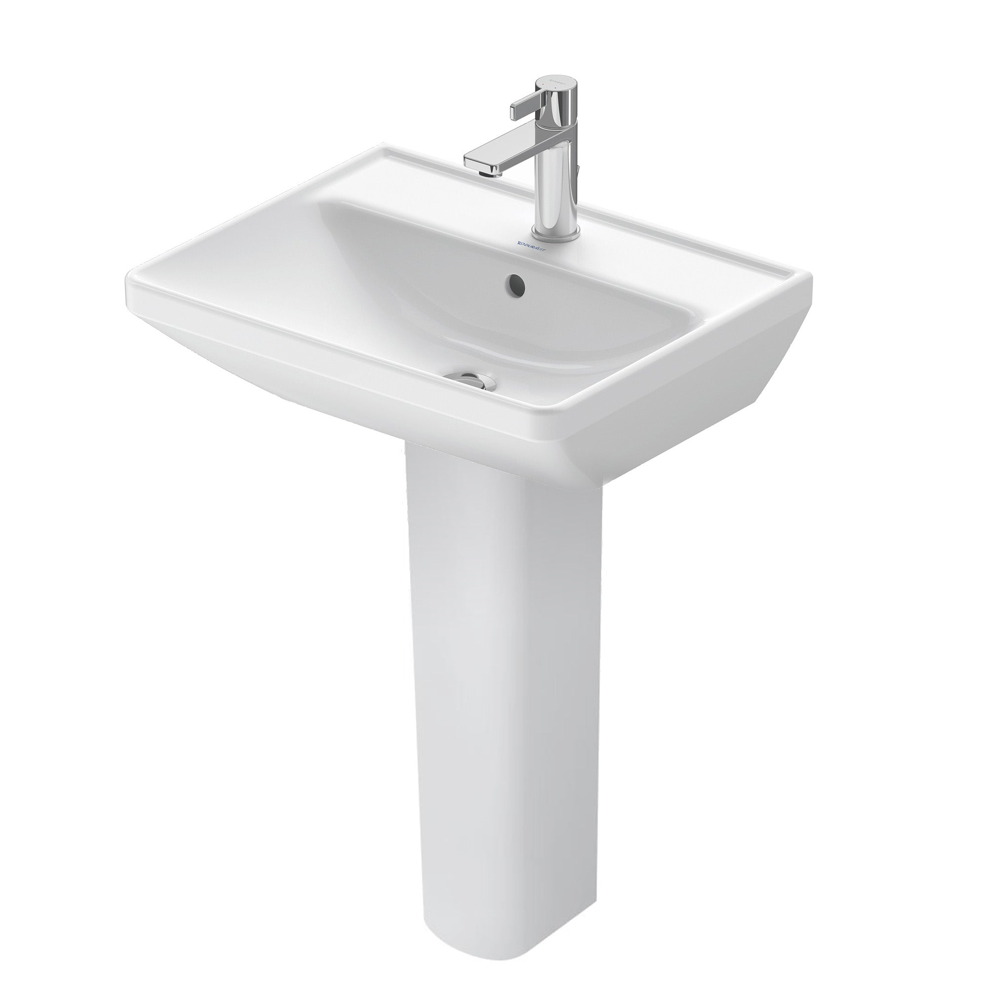 Duravit D-Neo Square White Basin With Standard Pedestal