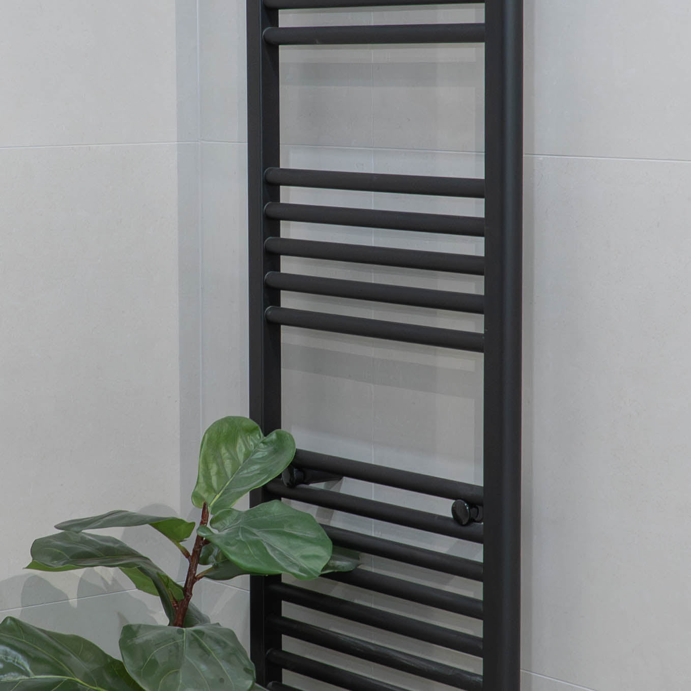 Deluxe Enzo Heated Towel Rail Matt Black Deluxe Bathrooms