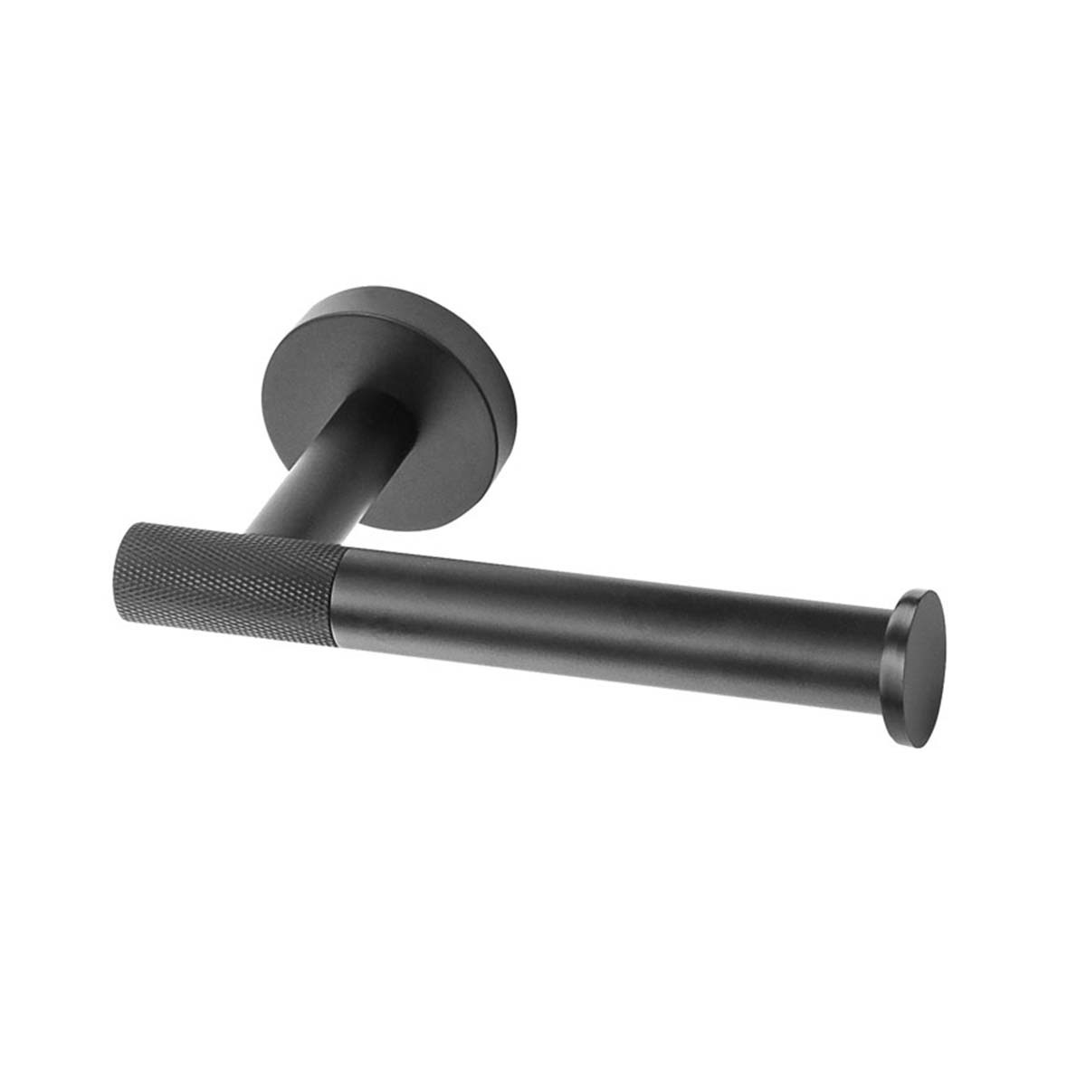 Harbour Knurled Open Toilet Roll Holder Matt Black