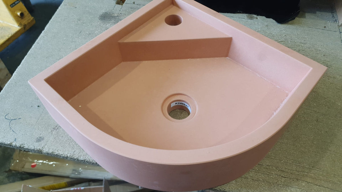 Kast Demi Clay Corner Wall-Mounted Concrete Basin