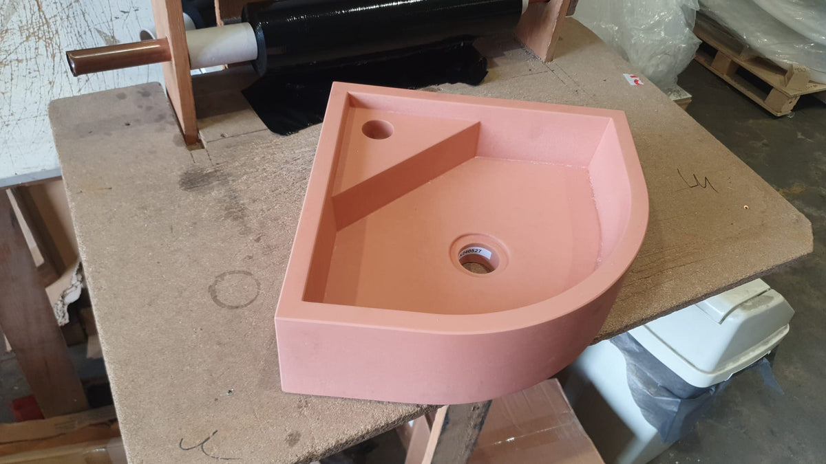 Kast Demi Clay Corner Wall-Mounted Concrete Basin
