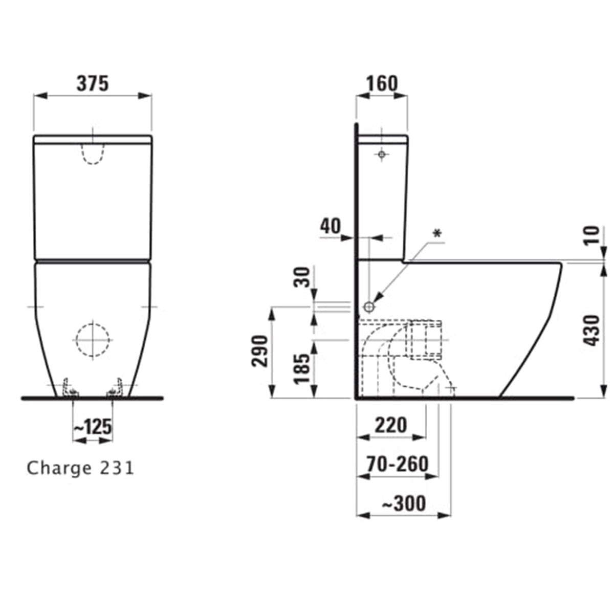 Laufen Pro Close Coupled Back To Wall Toilet With Soft Close Seat
