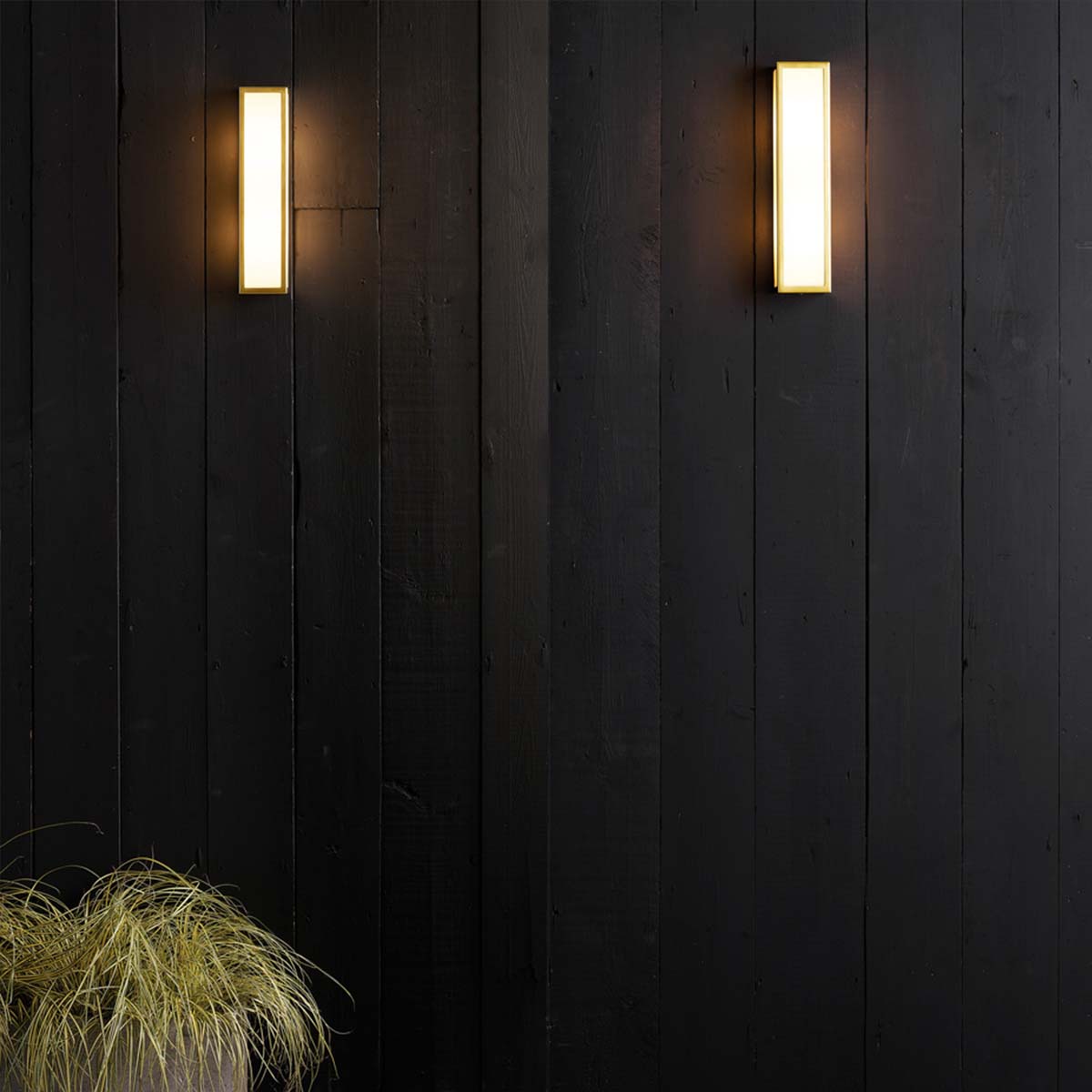 Matera Rectangular Bathroom Light Natural Brass