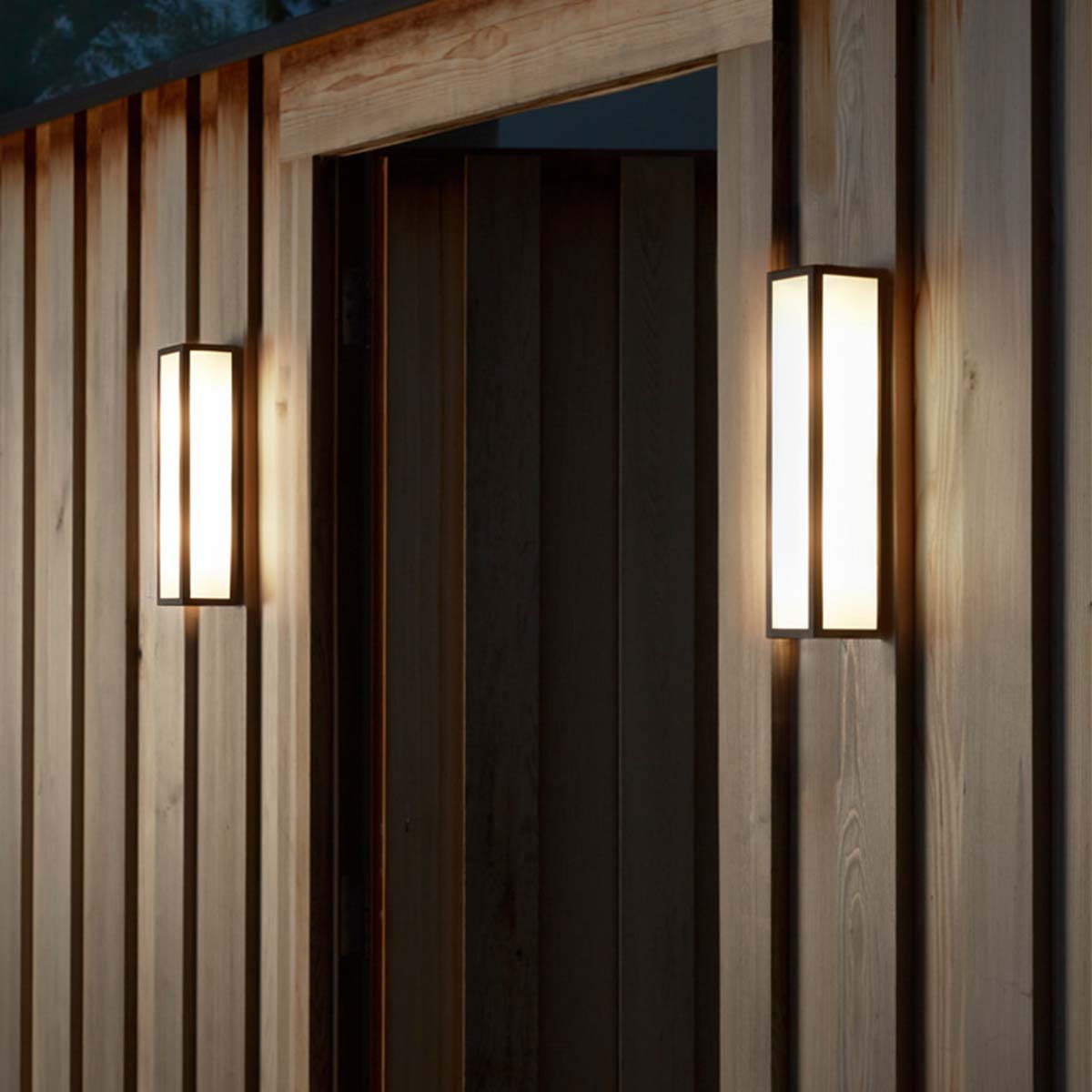 Matera Rectangular Bathroom Light Textured Black