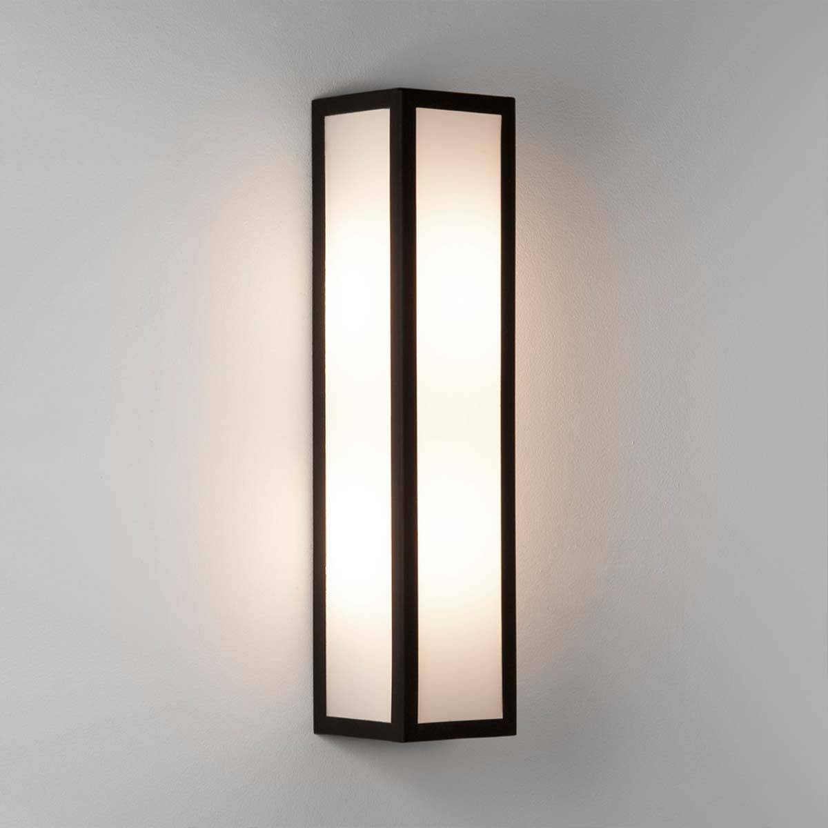 Matera Rectangular Bathroom Light Textured Black