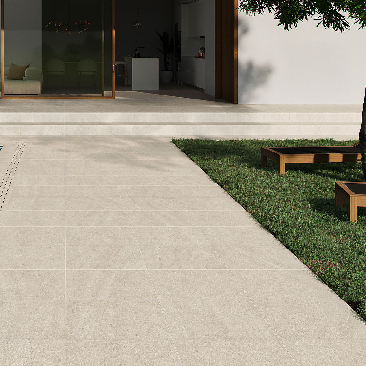 Materia Sand 20mm Stone-Effect Outdoor Porcelain Tile 60x120cm