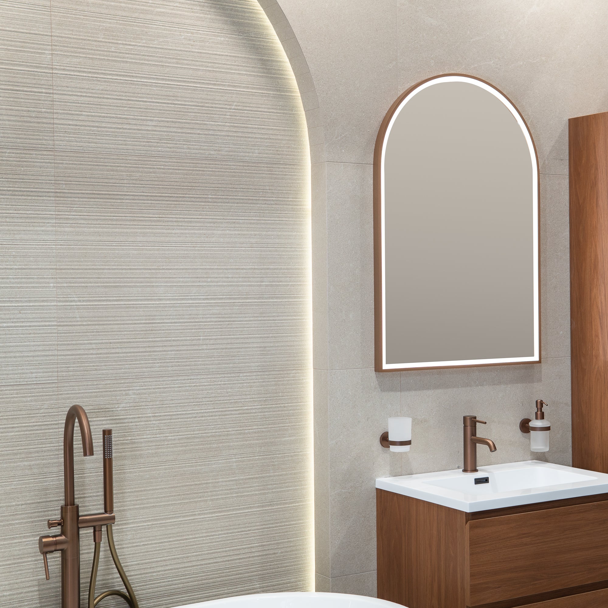 Natural Ivory Ribbed Stone Effect Porcelain Tile 60x120cm Matt