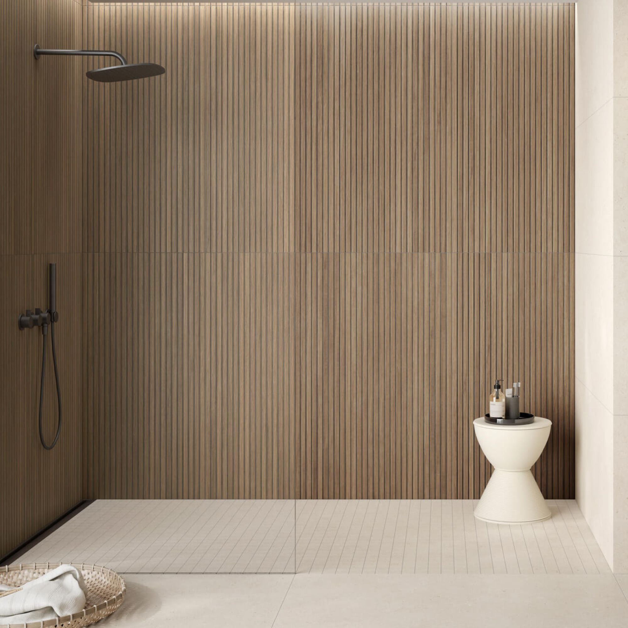 Nordic Teak Slat Decor Wood Effect Porcelain Tile 60x120cm Matt