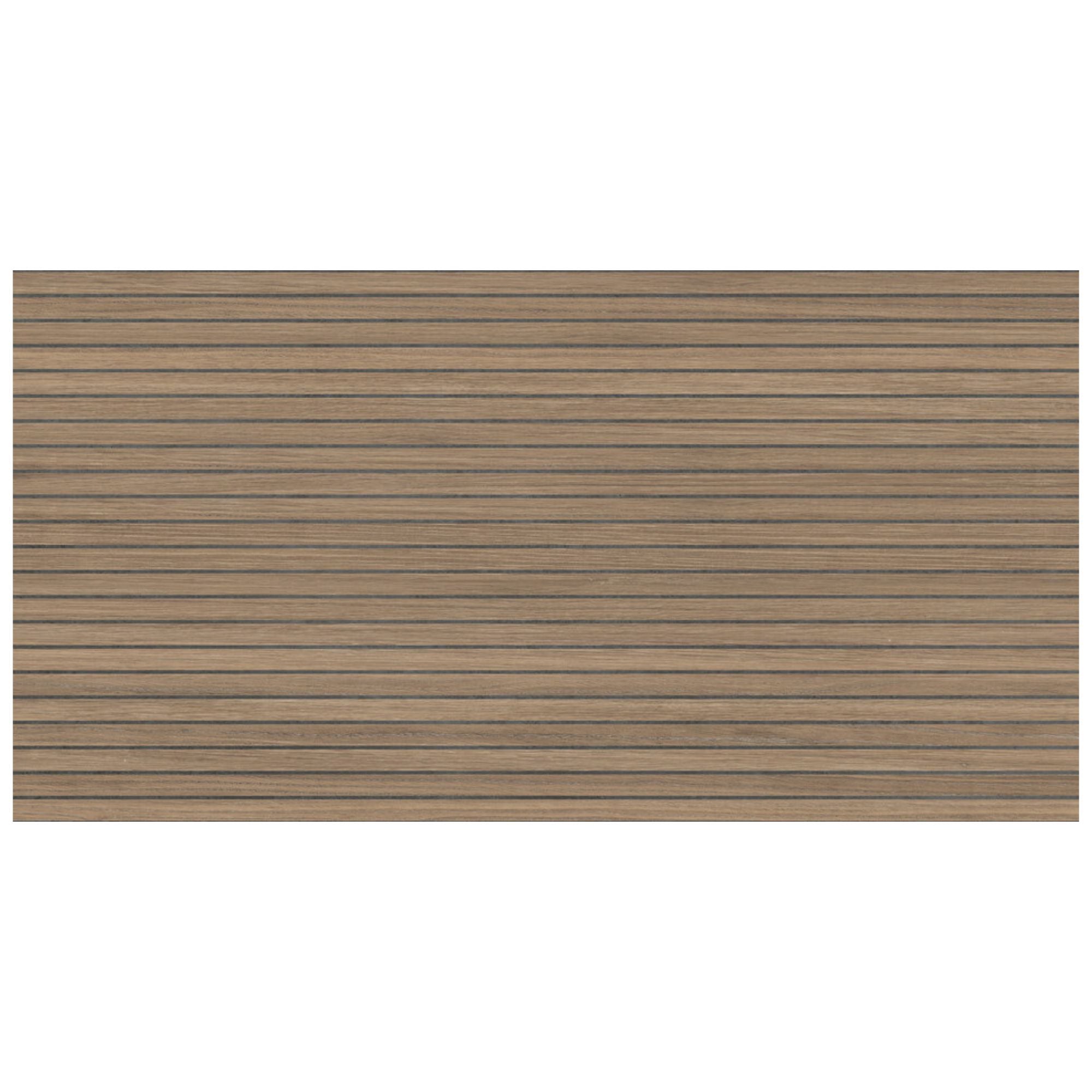 Nordic Teak Slat Decor Wood Effect Porcelain Tile 60x120cm Matt