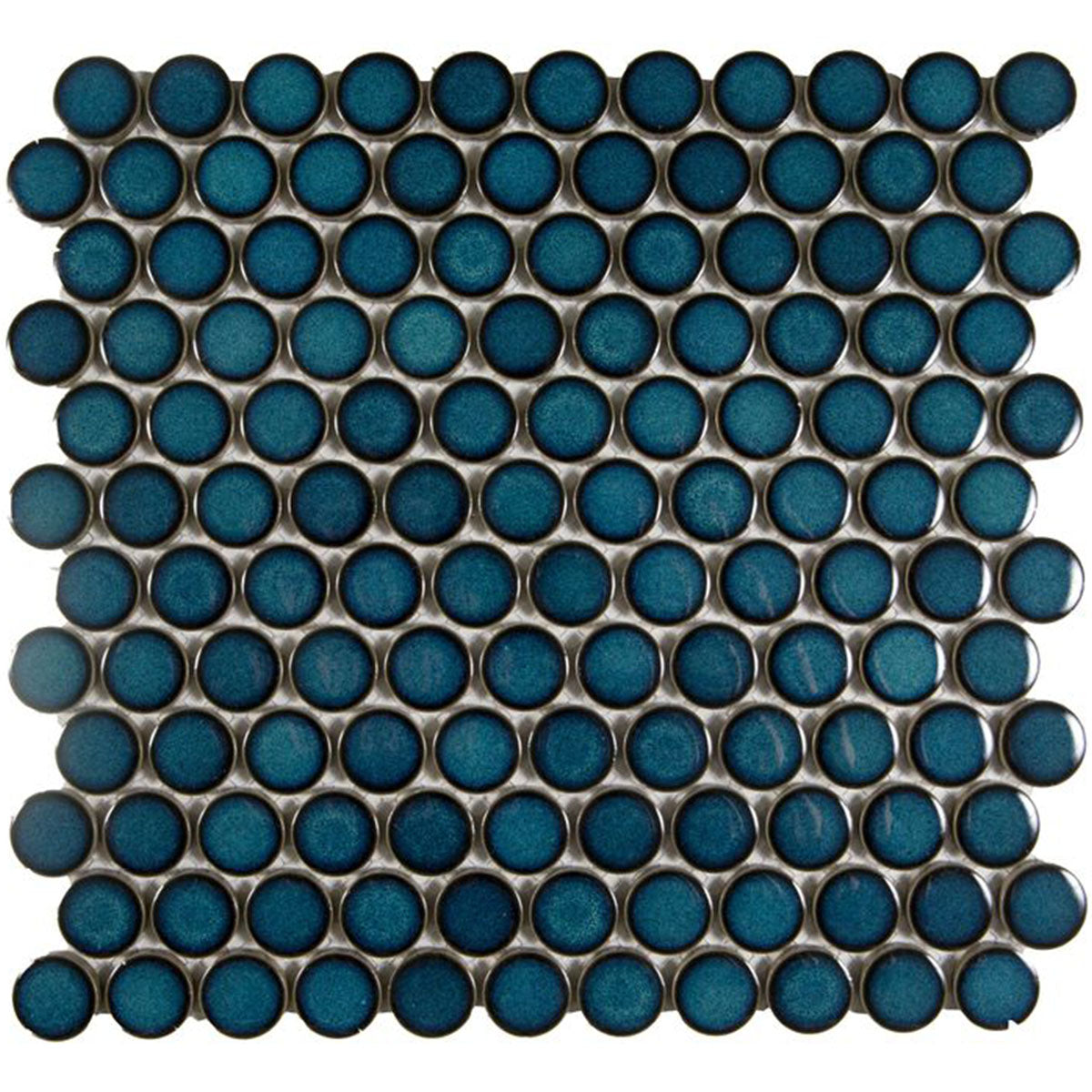 Penny Verde Round Wall Mosaic Tile 31x33cm Gloss