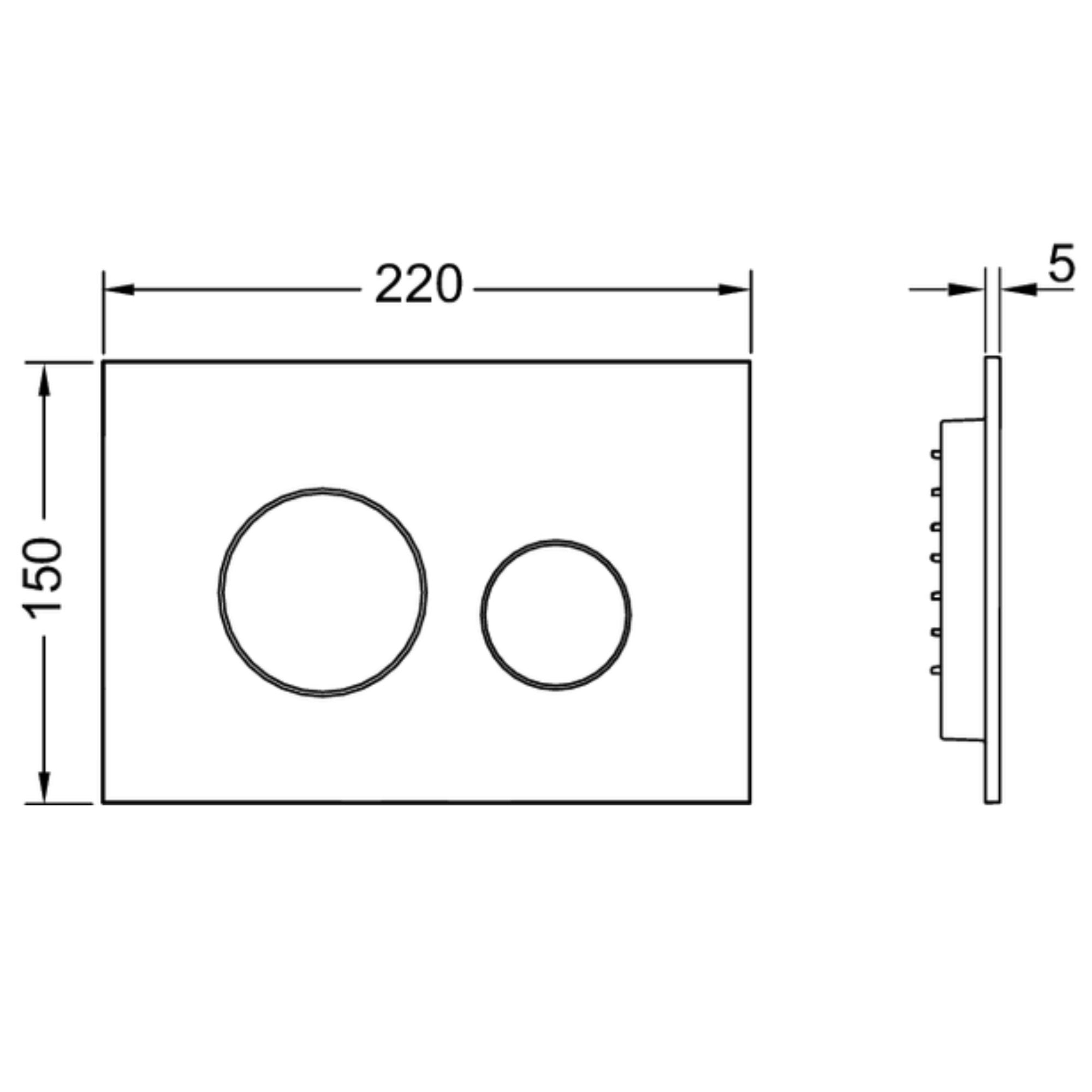 Tece Loop Dual Flush Cover Plate for Concealed Cistern