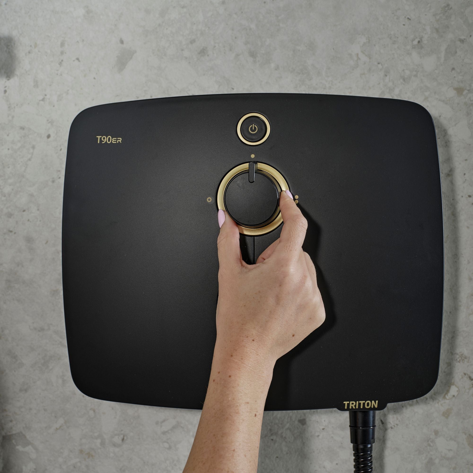 Triton T90ER Black 9kW Dual Pumped Electric Shower with Rainfall Overhead and Handset