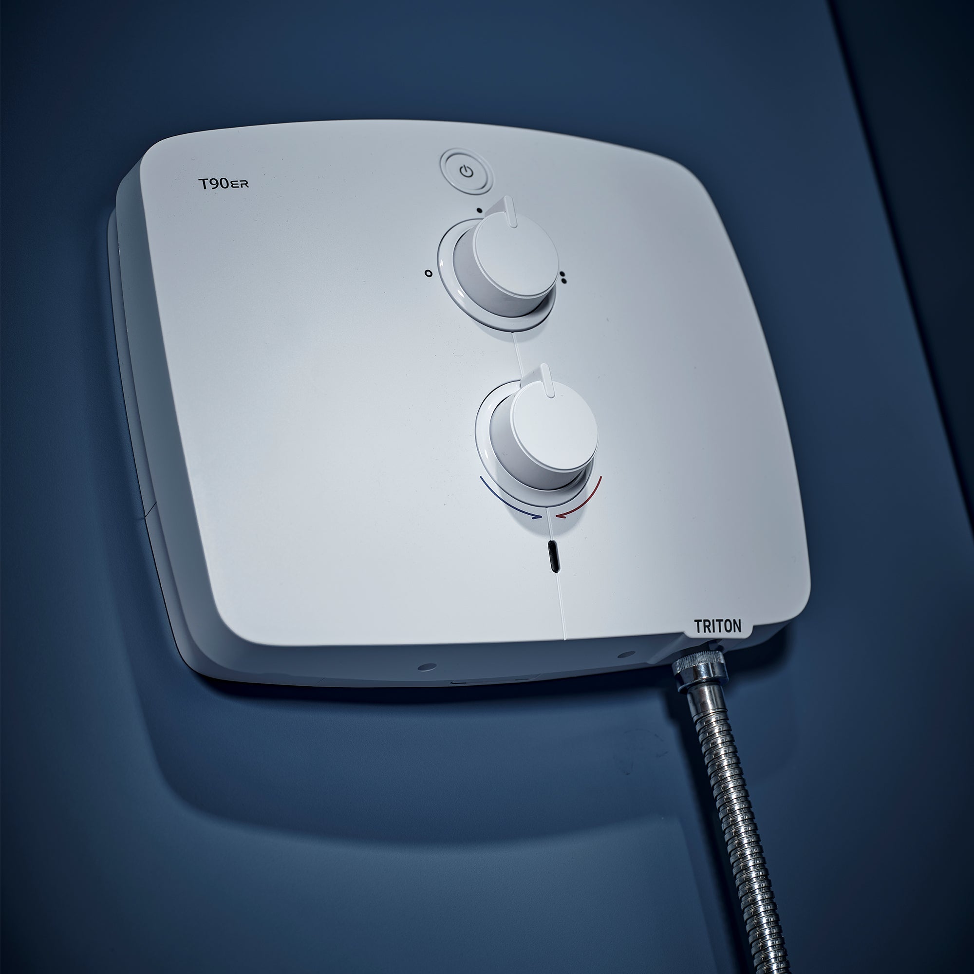 Triton T90ER White 9kW Dual Pumped Electric Shower with Rainfall Overhead and Handset Matt White