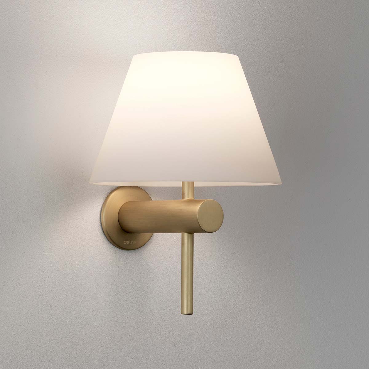 Venice Bathroom Light With White Shade Matt Gold