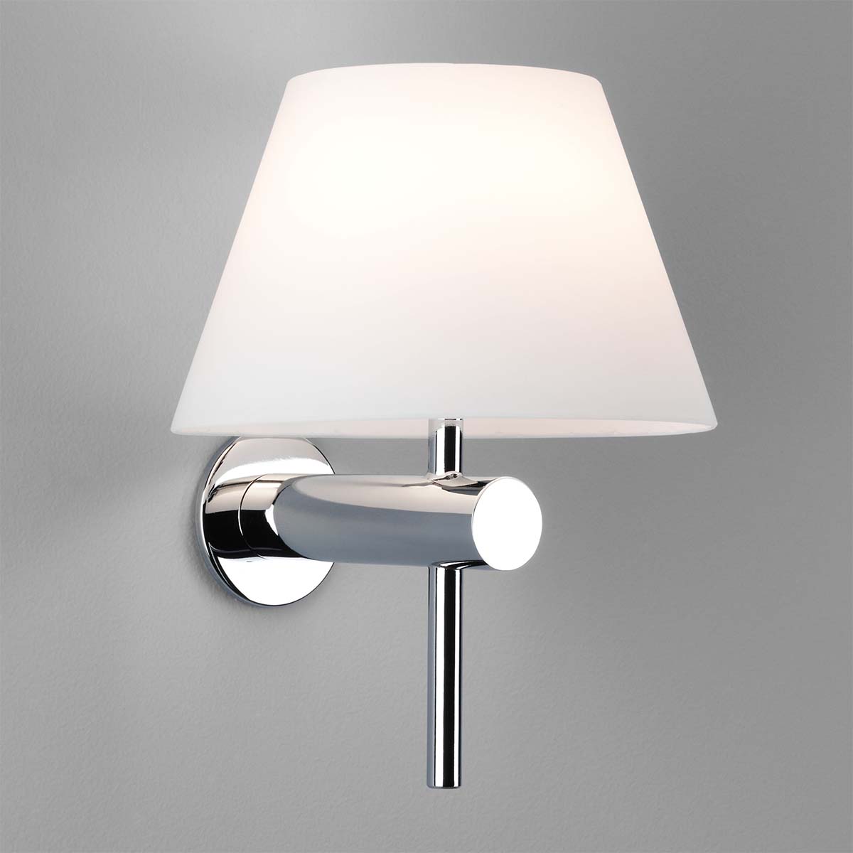Venice Bathroom Light With White Shade Polished Chrome
