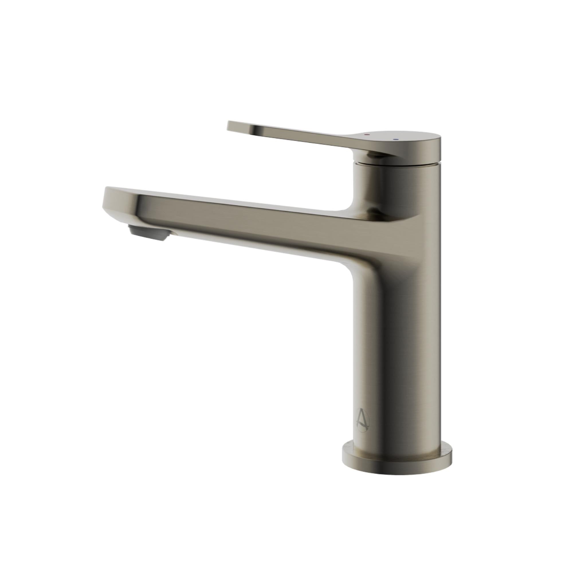 Agora Basin Mixer Tap with Click-Clack Waste in gun metal grey - Deluxe bathrooms, Ireland