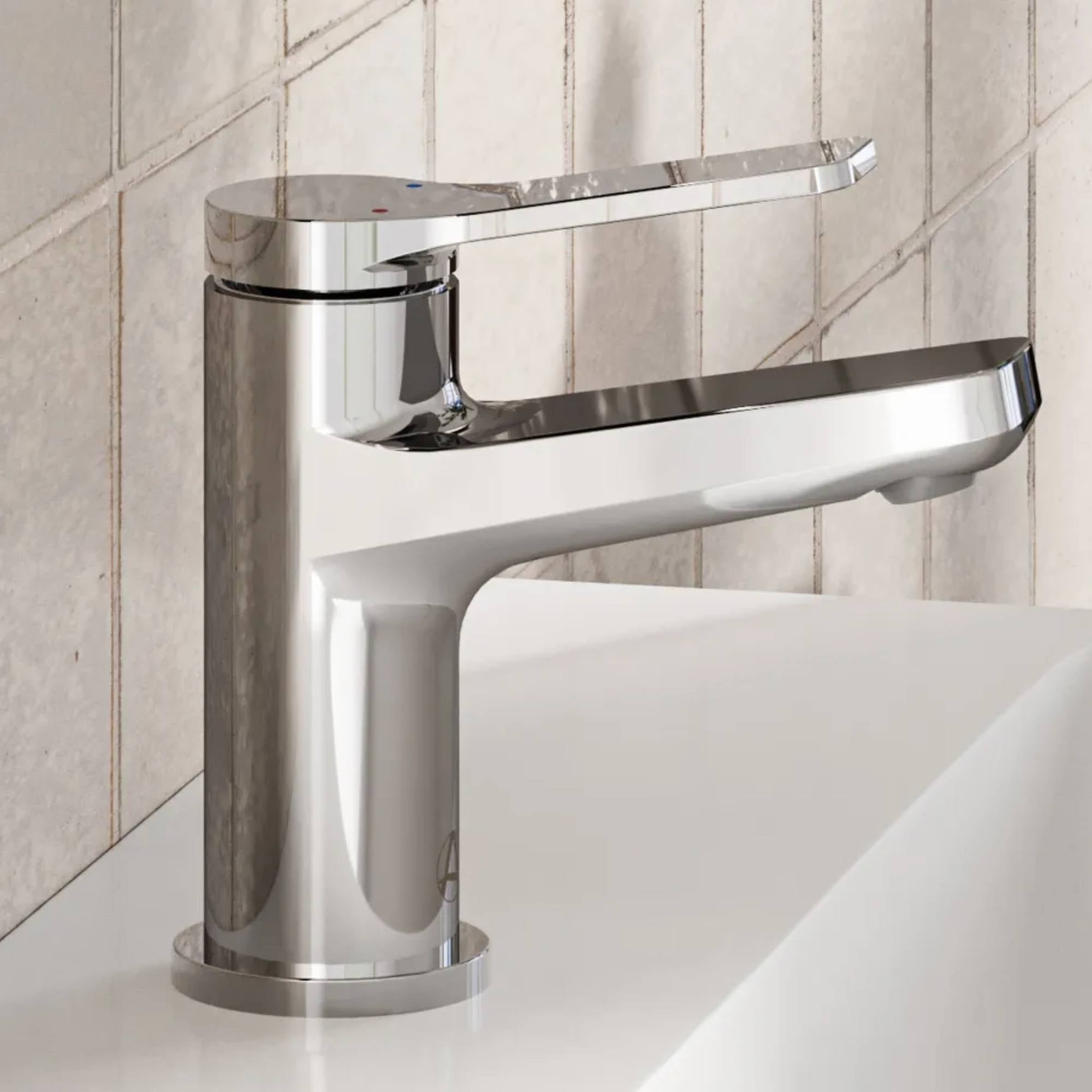 Agora Mini Basin Mixer Tap with Click-Clack Waste in Chrome - deluxe bathrooms ireland