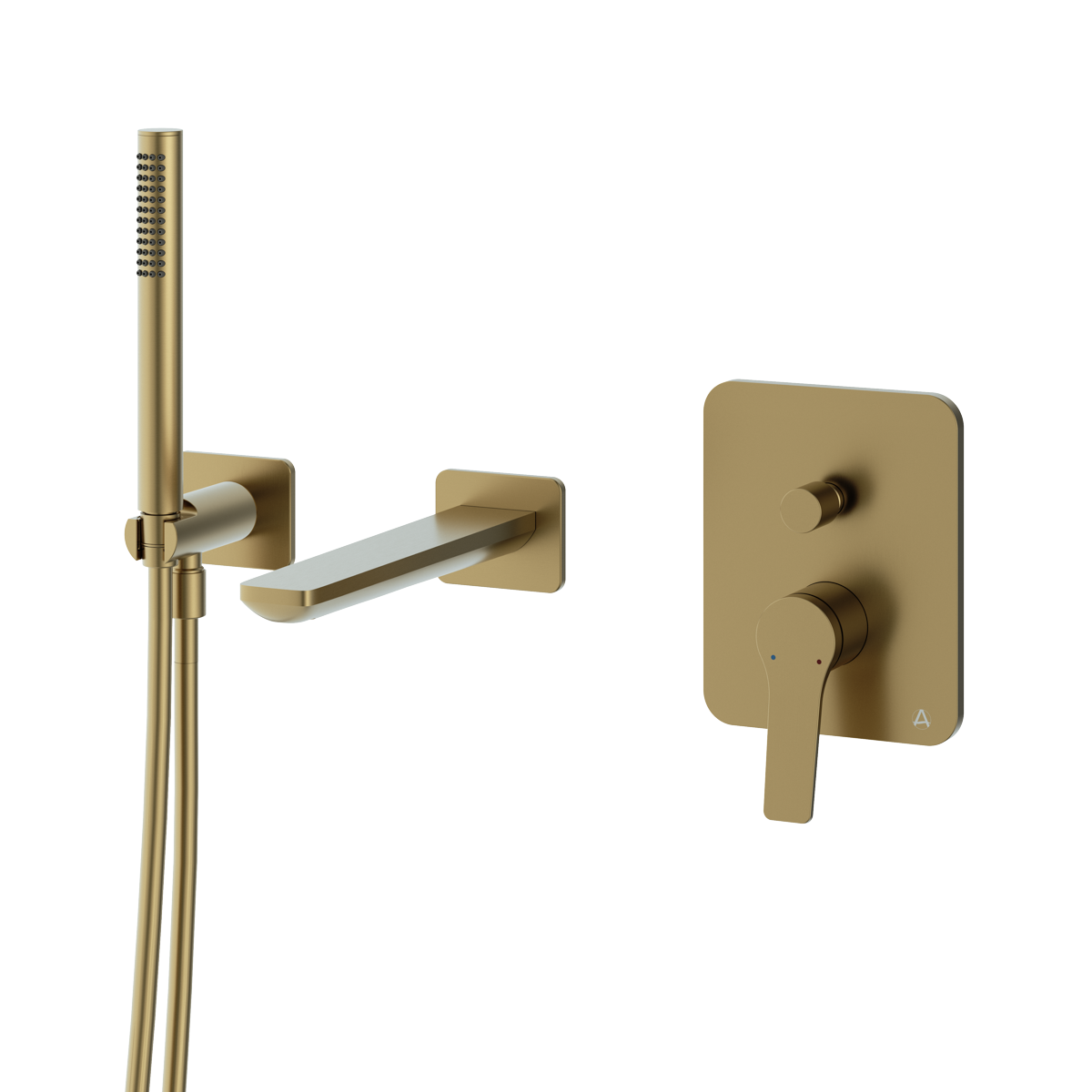 Agora Wall Mounted Bath Shower Mixer Brushed Brass