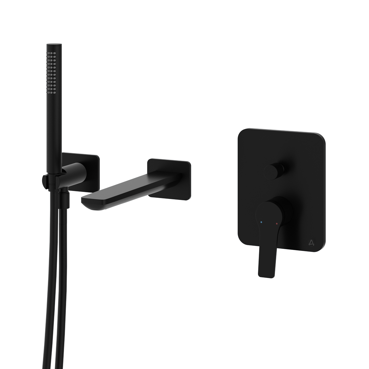 Agora Wall Mounted Bath Shower Mixer Matt Black