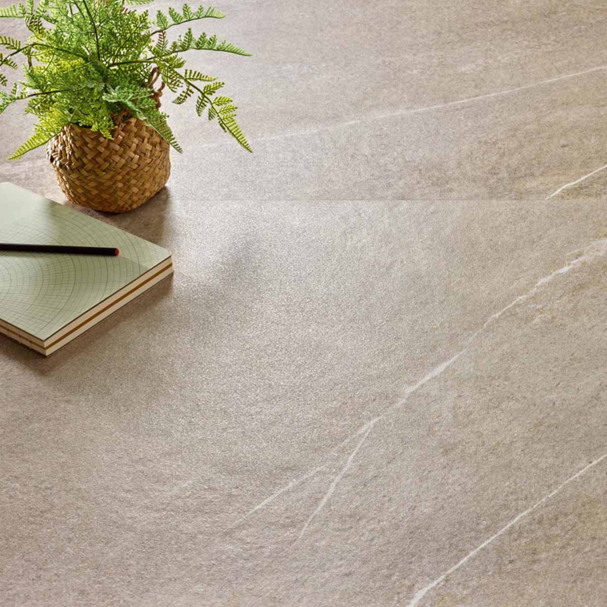 aneto ivory 20mm stone effect outdoor porcelain tile 60x90cm matt