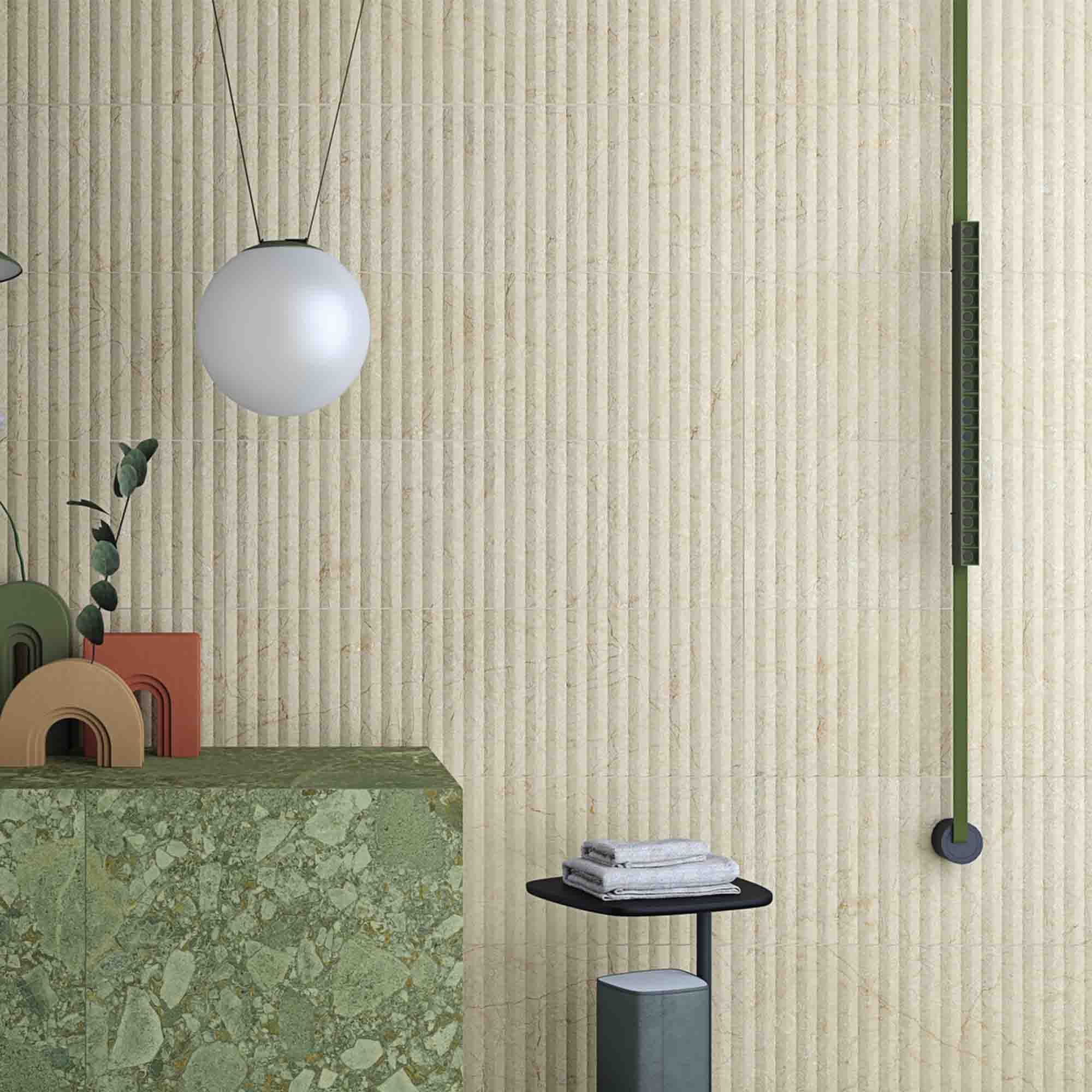 arcana black and cream cream-r desert ceramic decor wall tile 32x99cm matt