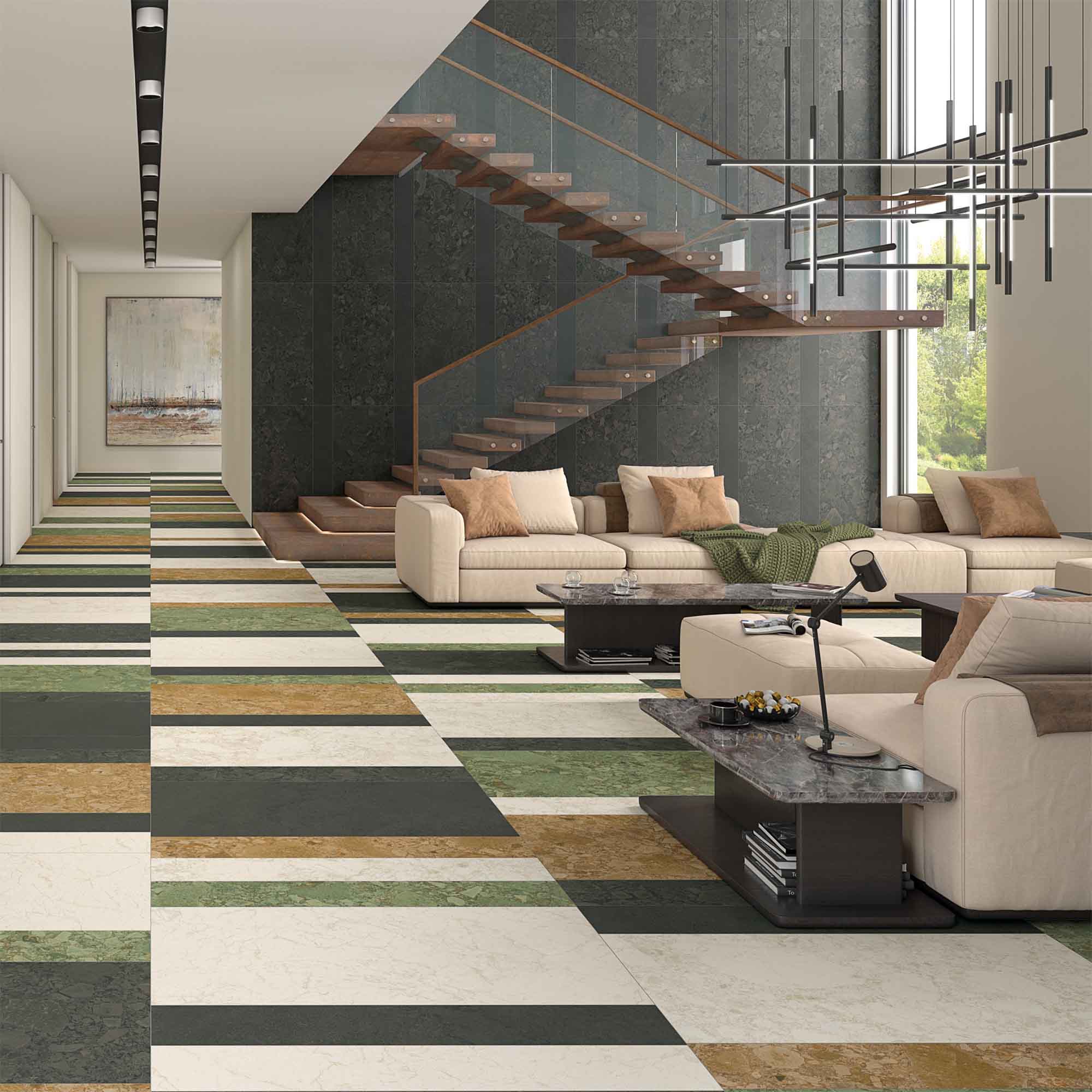 arcana black and cream cream r-oasis porcelain tile 60x120cm matt