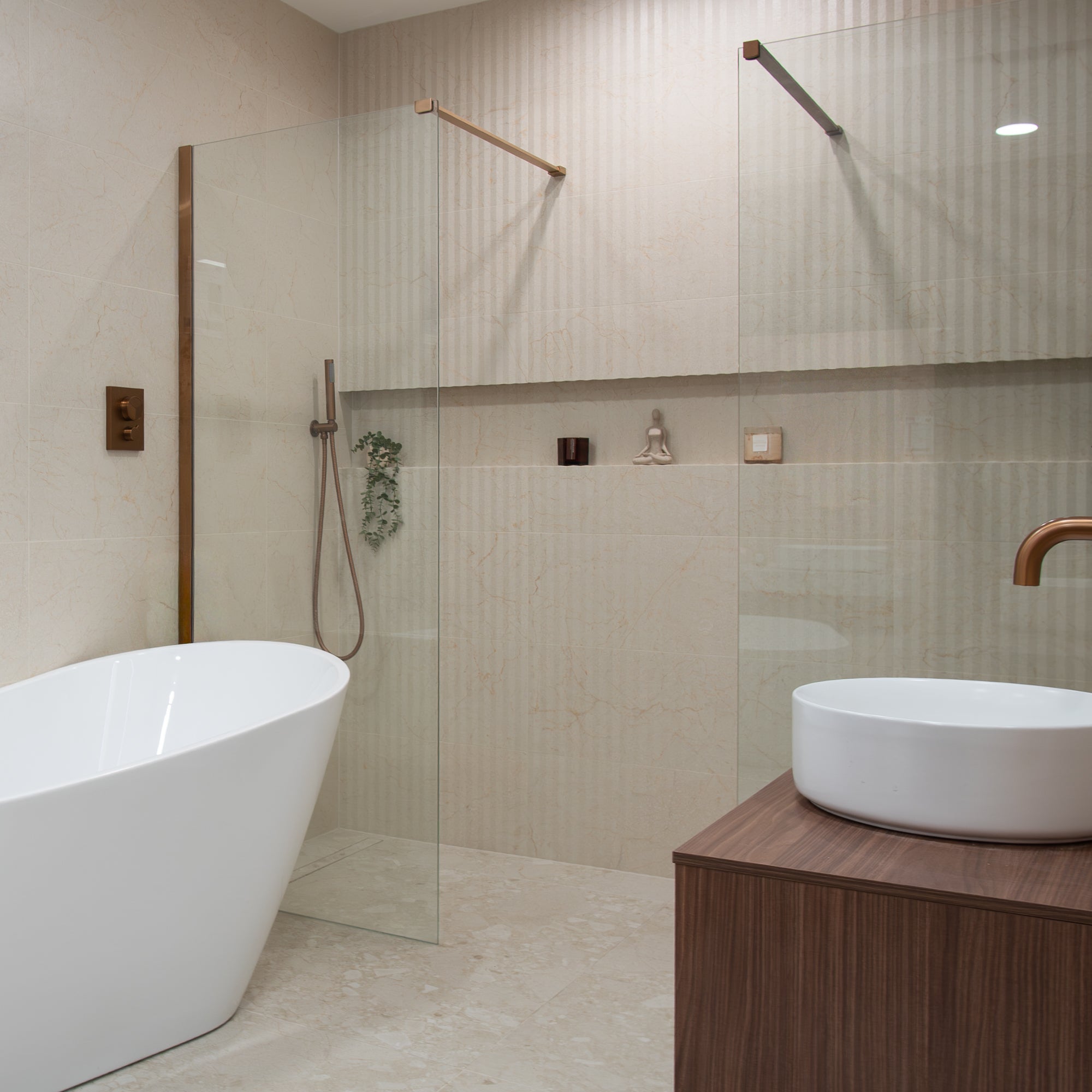 Cream-R Desert Stone Effect Decor Wall Tile 32x99cm Matt