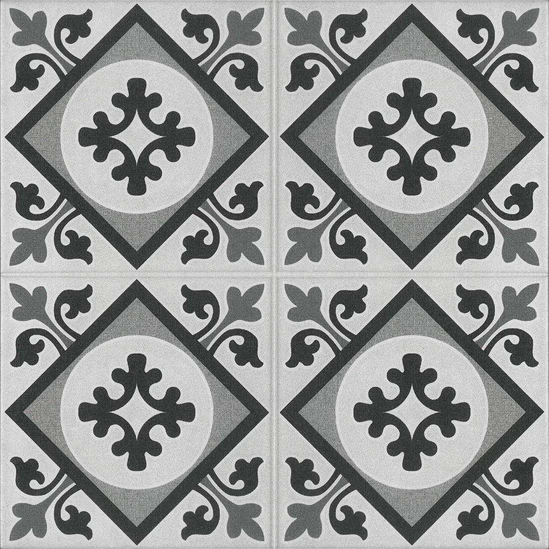 Artisan Grey Pattern Porcelain Tile 45x45cm Matt