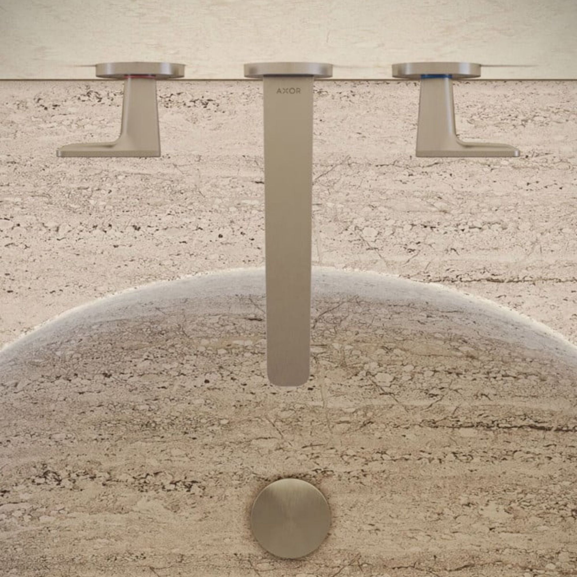 Axor Citterio C 3 Hole Wall Mounted Basin Mixer Tap With Waste Cubic Cut