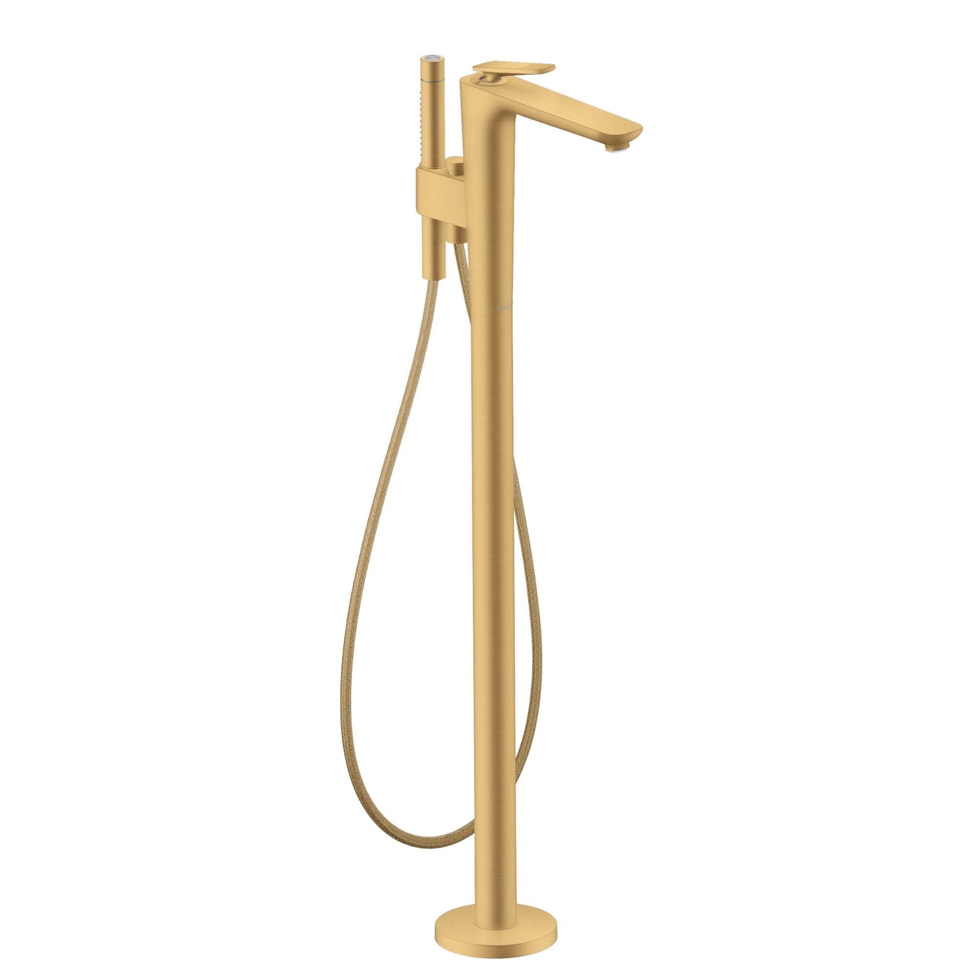 Axor Citterio C Floorstanding Bath Shower Mixer With Handset Cubic Cut Brushed Gold Optic