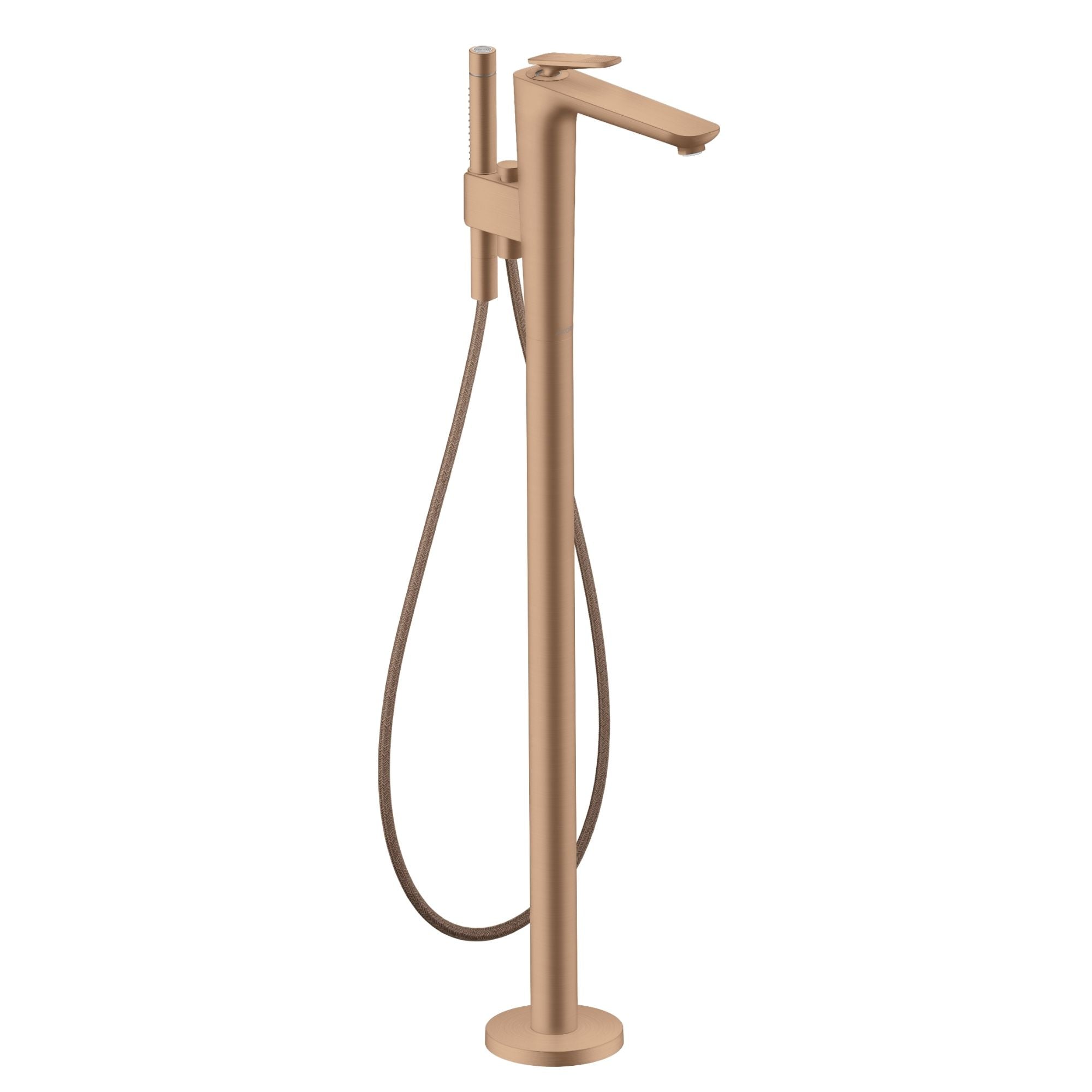 Axor Citterio C Floorstanding Bath Shower Mixer With Handset Cubic Cut Brushed Red Gold