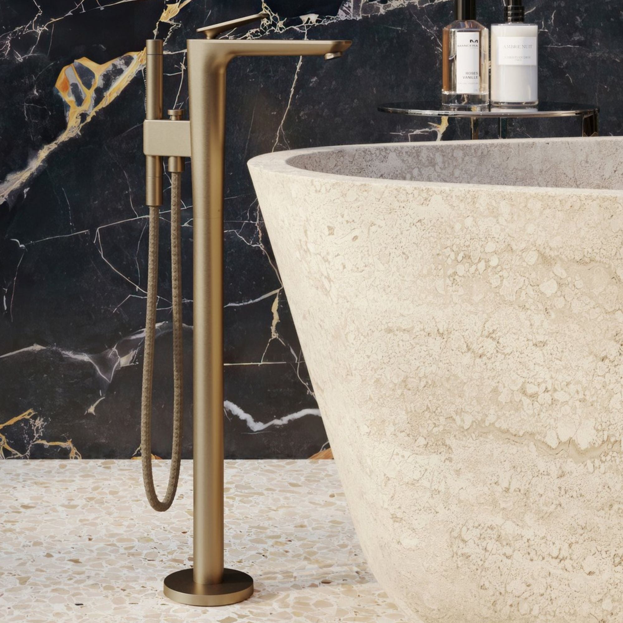 Axor Citterio C Floorstanding Bath Shower Mixer With Handset Cubic Cut