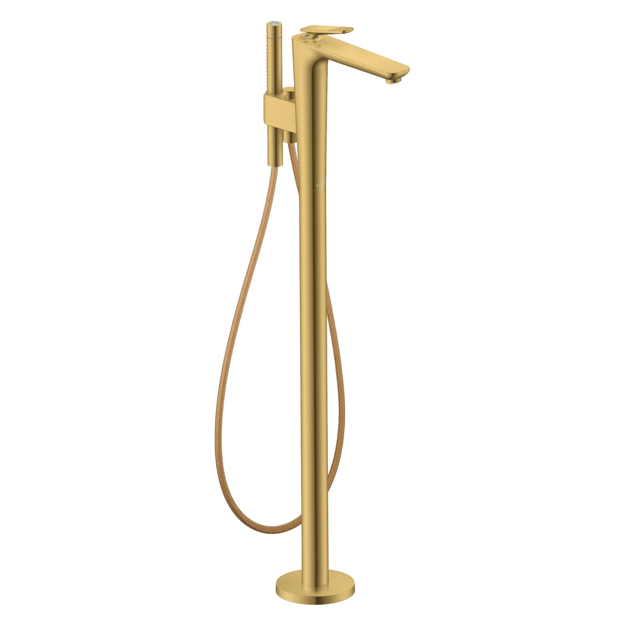 Axor Citterio C Floorstanding Bath Shower Mixer With Handset Cubic Cut Polished Gold Optic