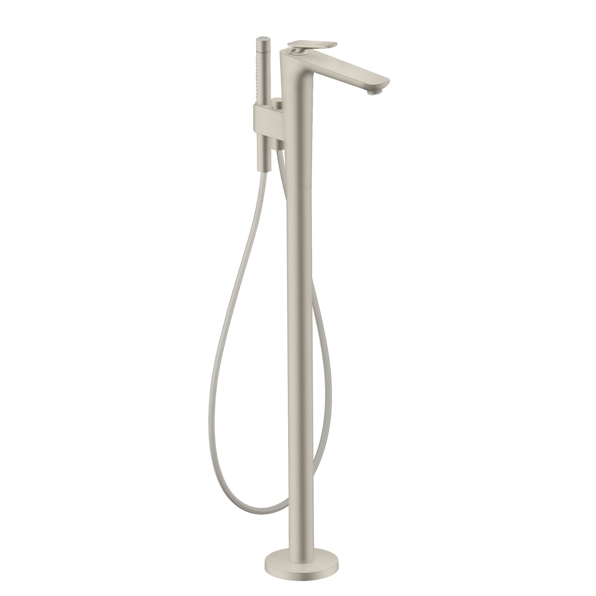 Axor Citterio C Floorstanding Bath Shower Mixer With Handset Cubic Cut Stainless Steel Optic