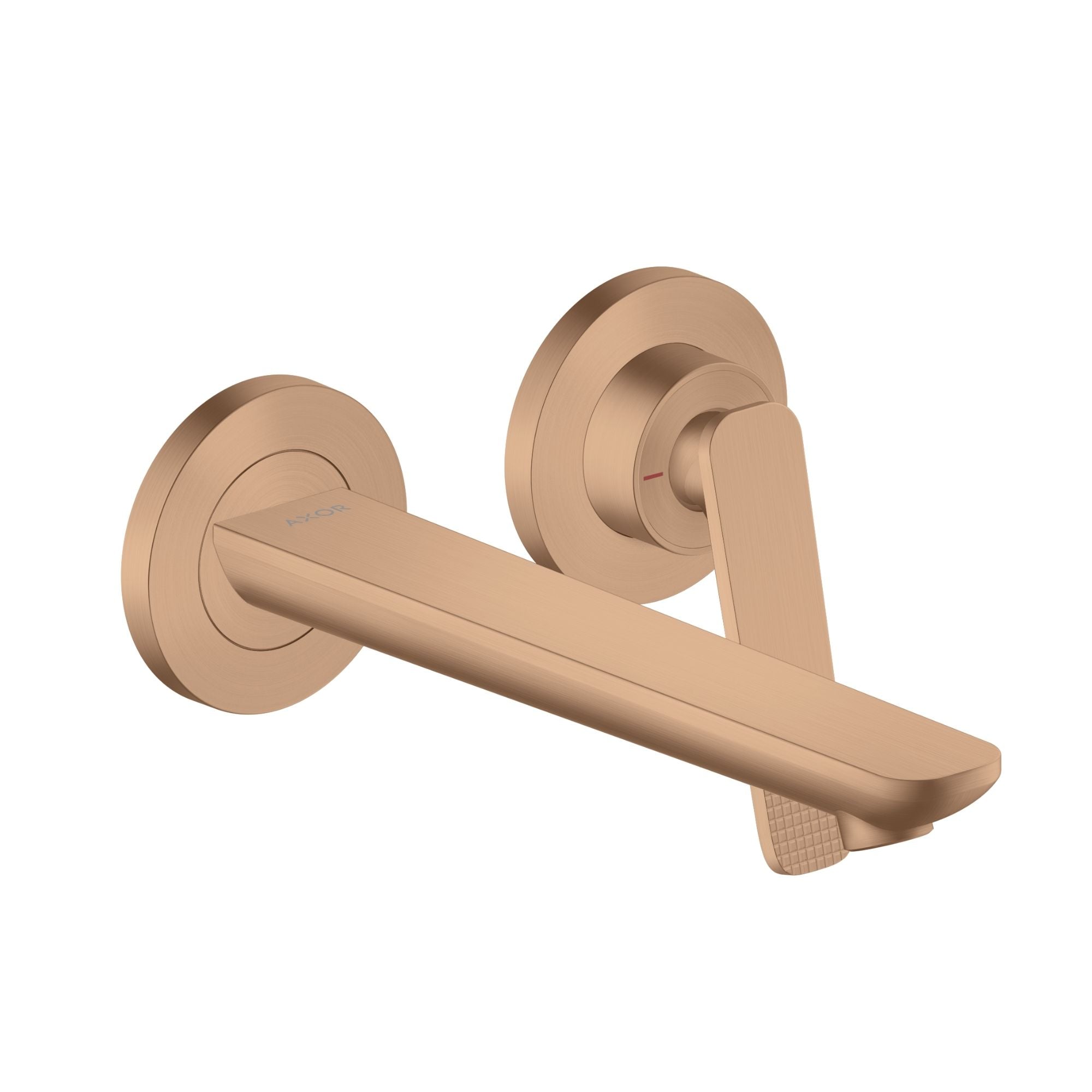 Axor Citterio C Brushed Red Gold Wall Mounted 2 Hole Basin Mixer Tap Cubic Cut Brushed Red Gold