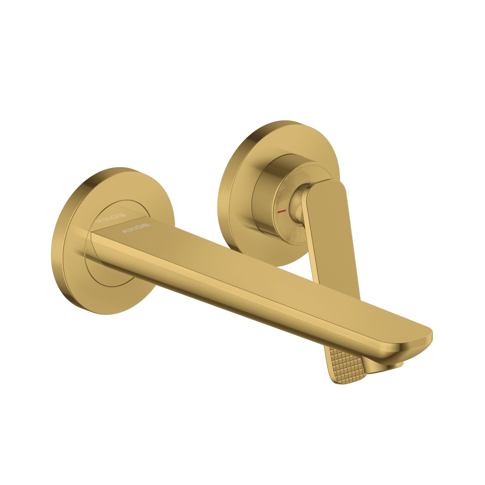 Axor Citterio C Polished Gold Optic Wall Mounted 2 Hole Basin Mixer Tap Cubic Cut Polished Gold Optic