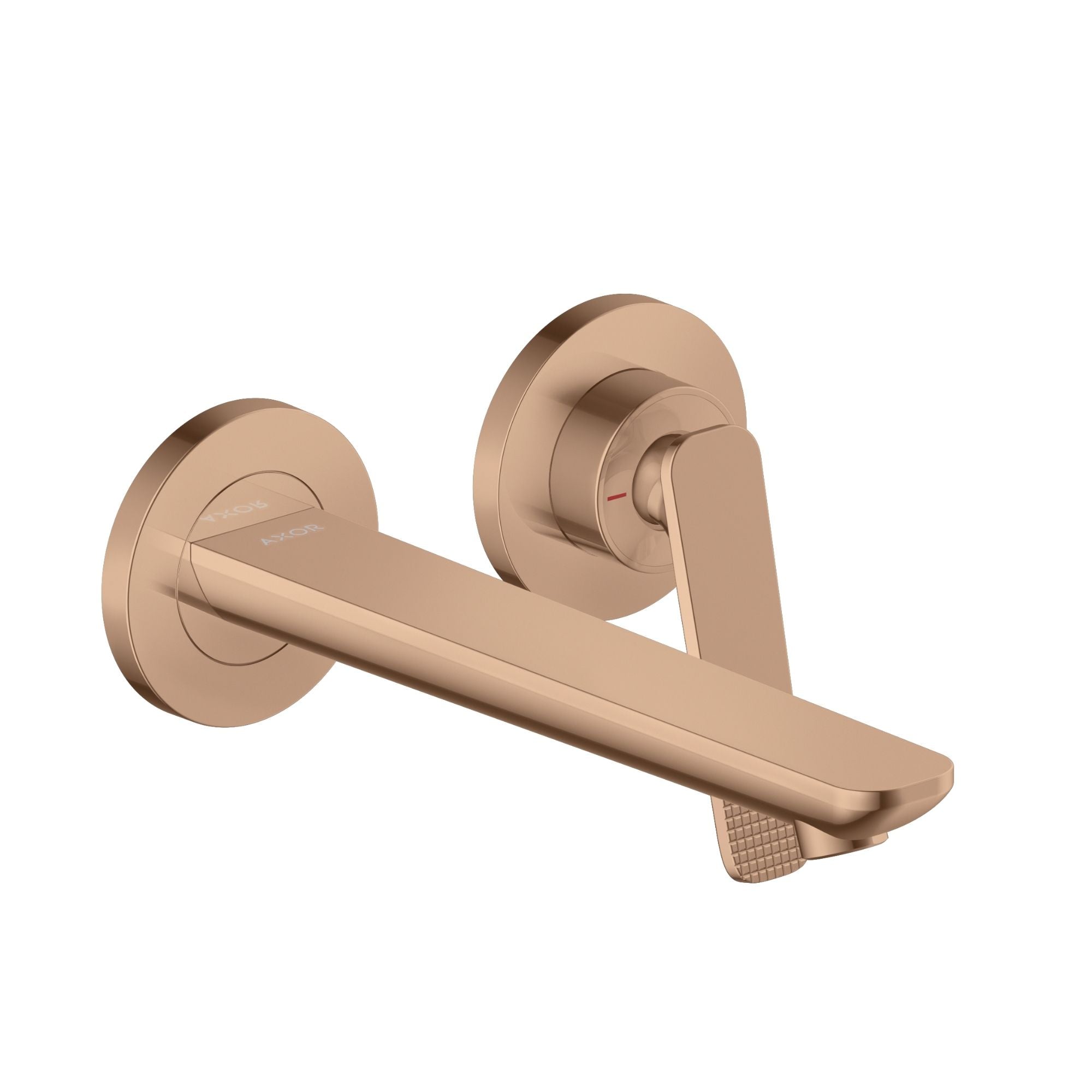 Axor Citterio C Polished Red Gold Optic Wall Mounted 2 Hole Basin Mixer Tap Cubic Cut Polished Red Gold