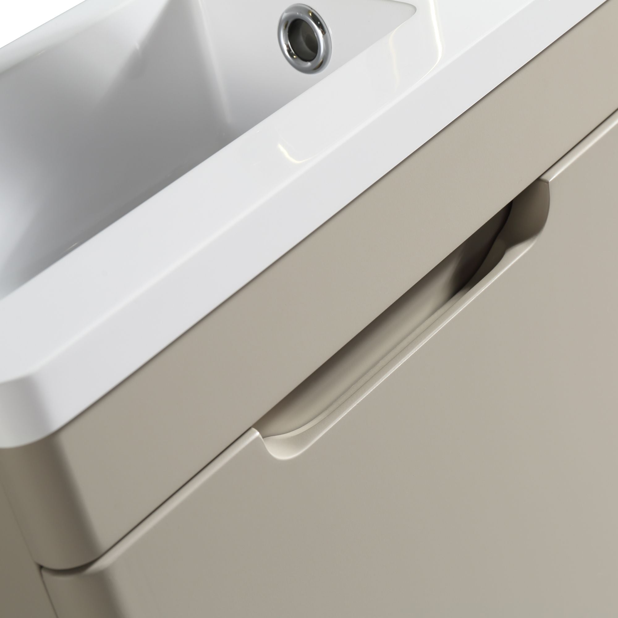 Ayr 400mm Floorstanding Cloakroom Vanity Unit With Composite Basin Soft Coffee Deluxe Bathrooms